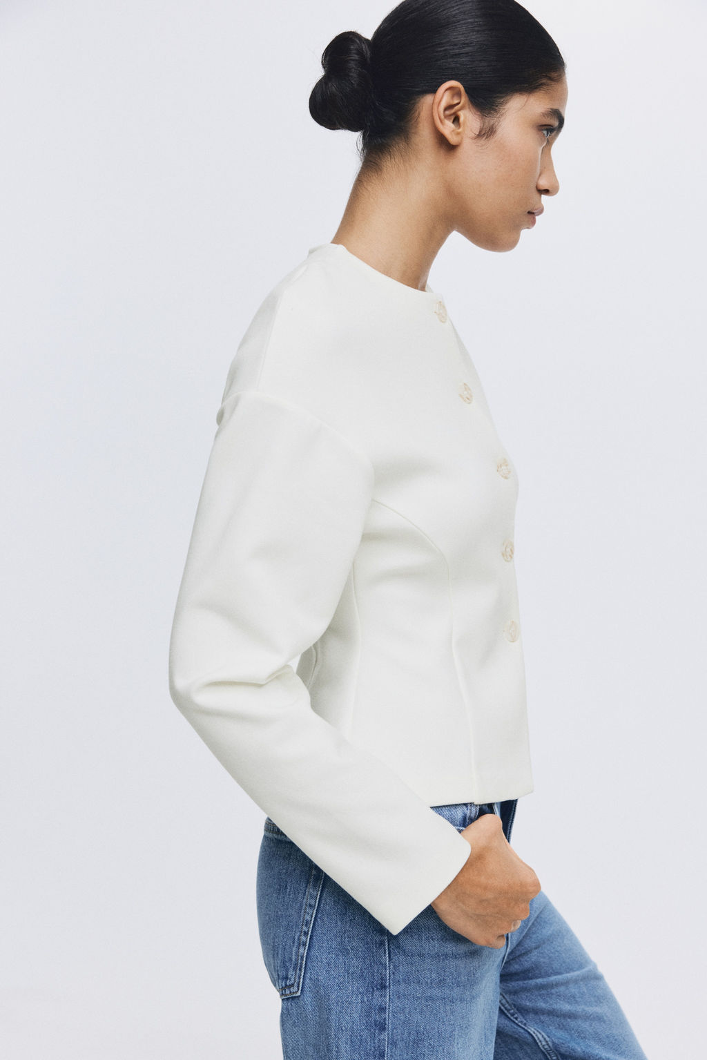 Blazer efecto neopreno sin cuello - H&m фото 7