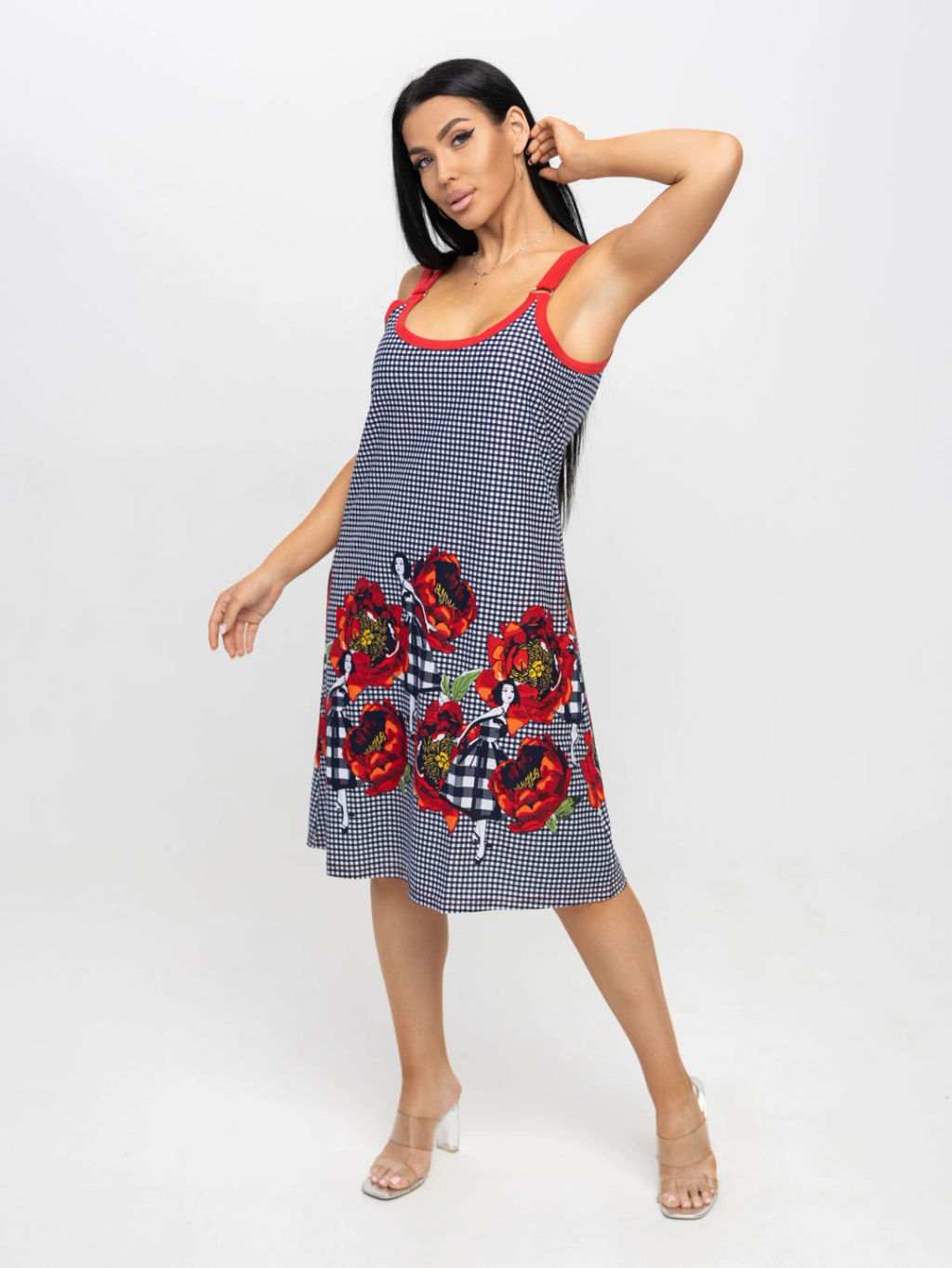 Сарафан женский, цвет темно-синий красный - Текс-плюс фото 5