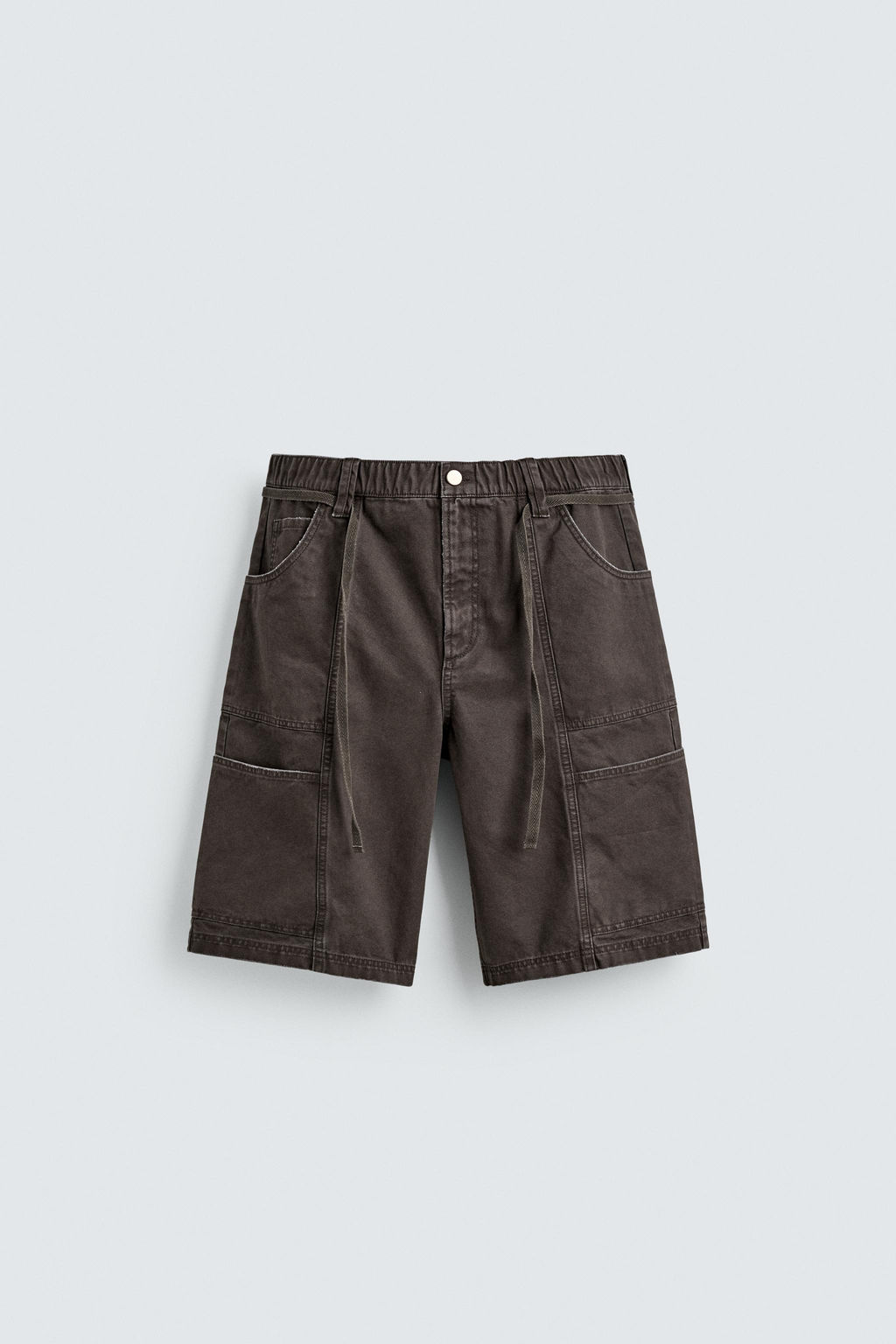 BERMUDA BAGGY FIT CINTUR?N / Marr?n