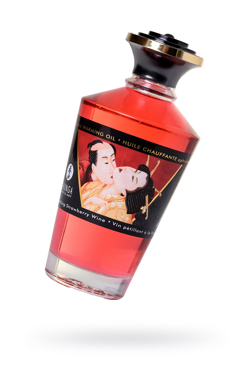 Масло массажное для тела Shunga Клубника и шампанскоеSparkling Strawberry Wine,разогревающее,100мл