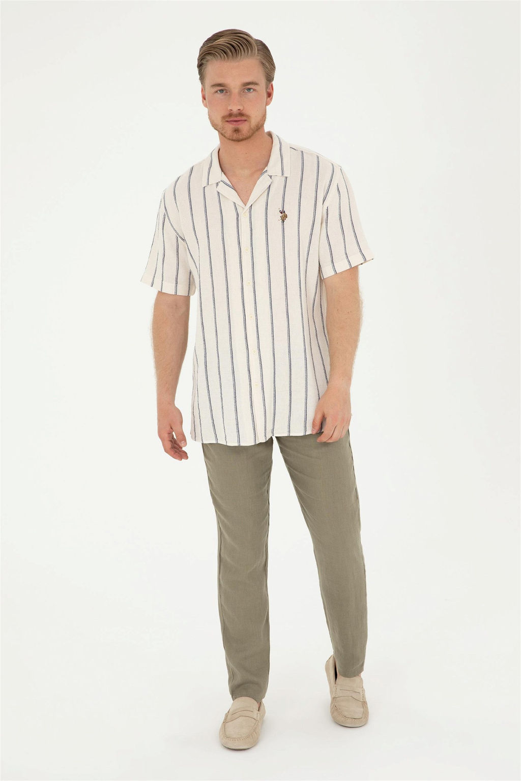 Мужские брюки цвета хаки из плотной ткани Неожиданная скидка в корзине - U.s. polo assn фото 3