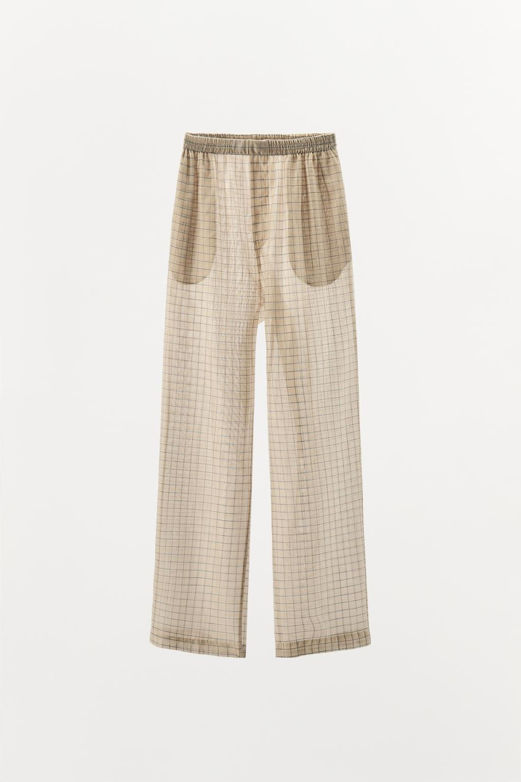 CHECK PYJAMA TROUSERS - Zara фото 3