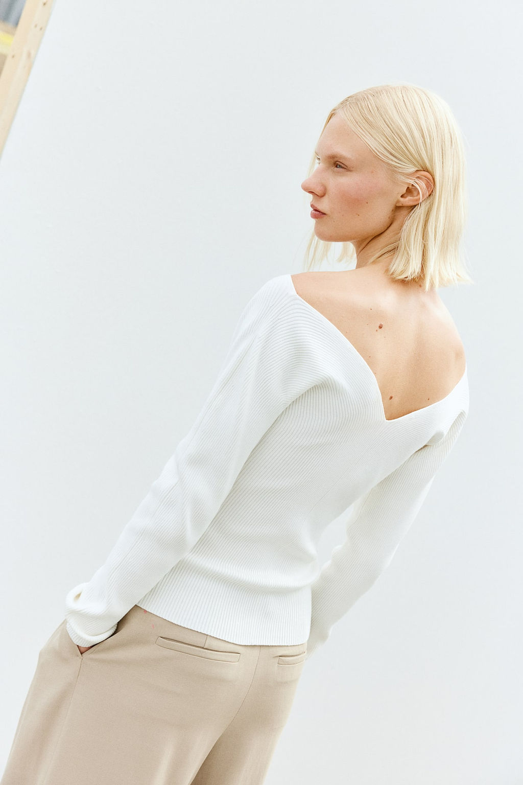 Top en punto de canale con escote en V - H&m фото 3