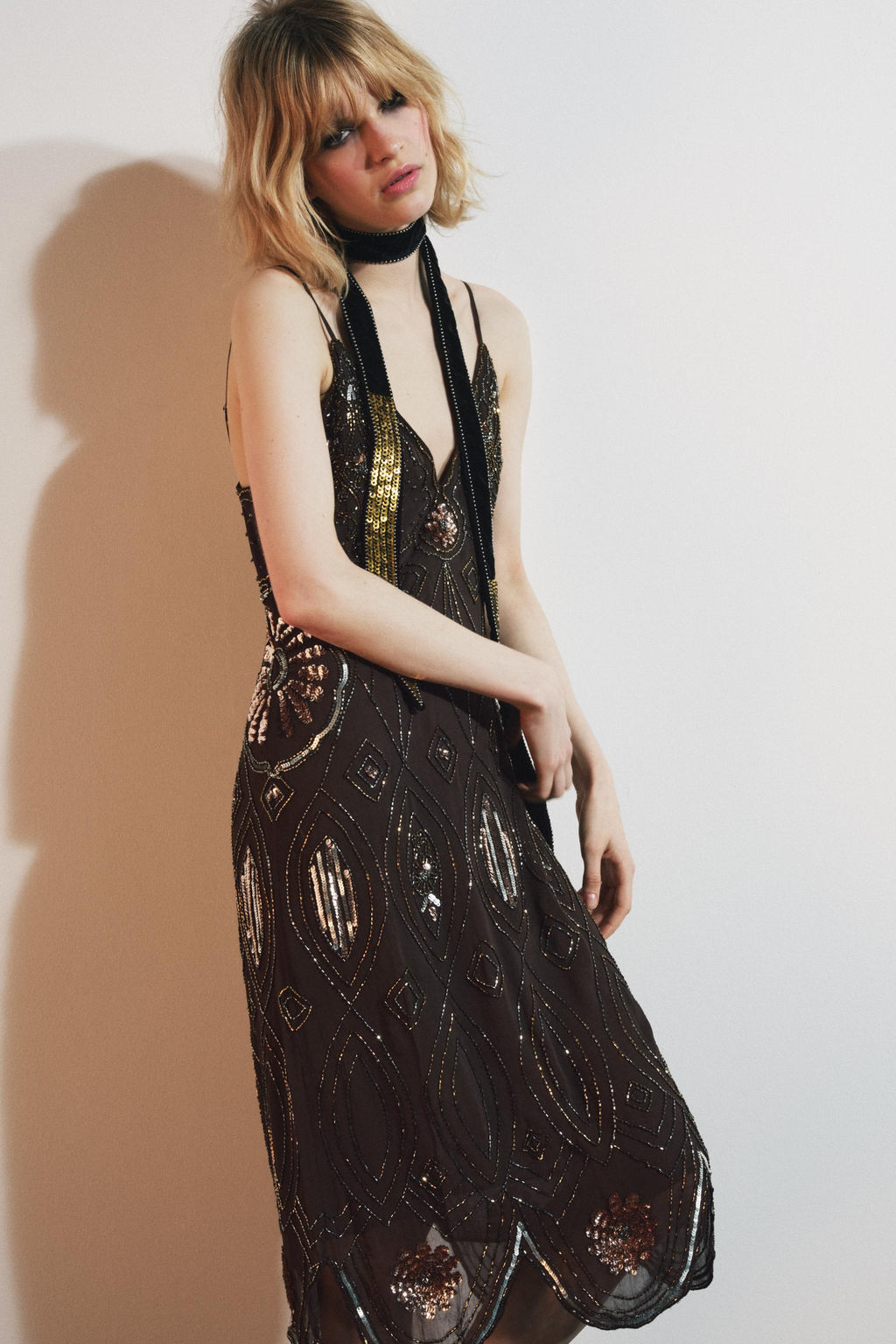 GEORGETTE SEQUIN BEAD DRESS - Zara фото 5