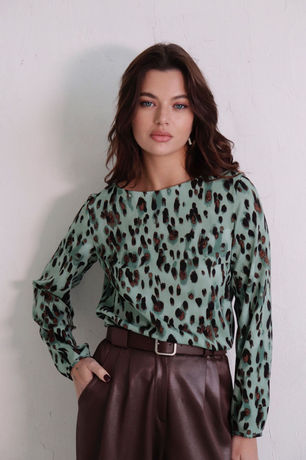 Блуза прямого силуэта с вырезом лодочка - Martichelli фото 37