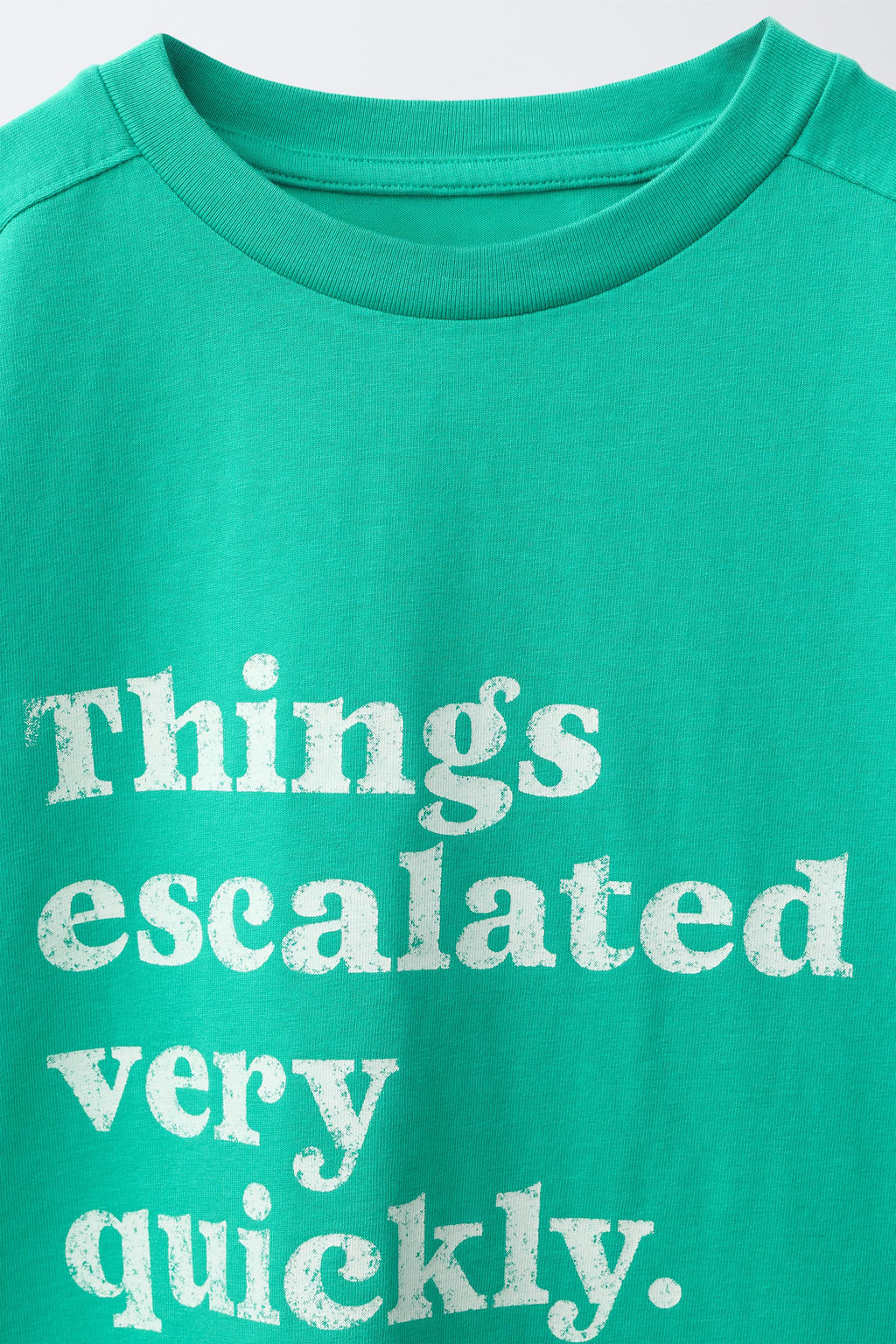 CAMISETA ESTAMPADO TEXTO / Turquesa