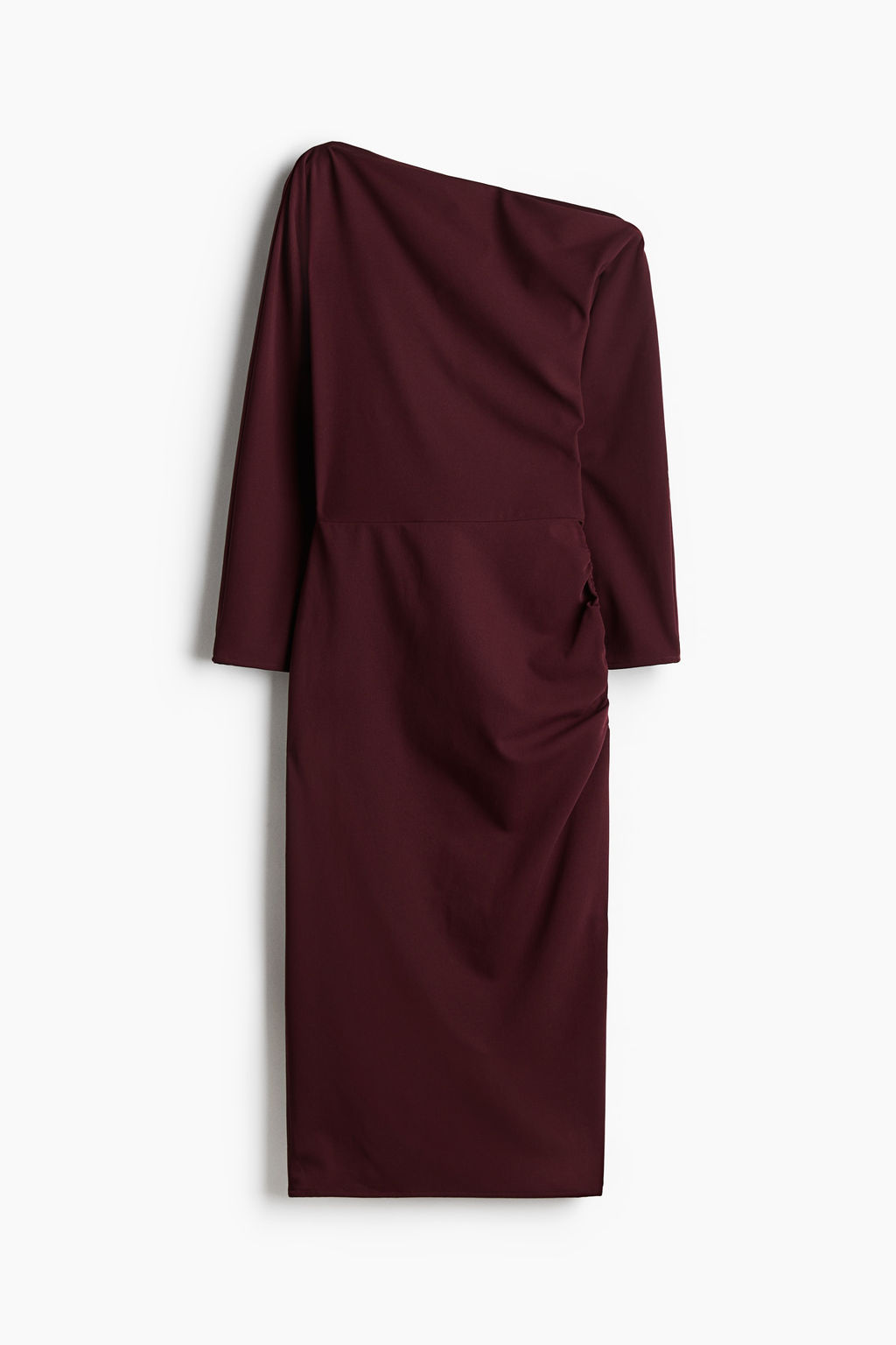 Vestido drapeado de un hombro - H&m фото 8