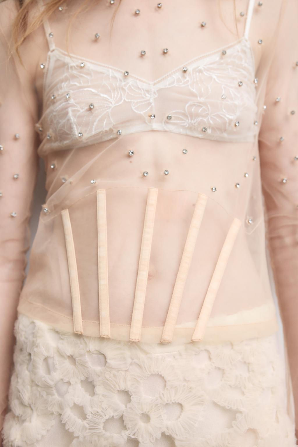 TULLE TOP WITH RHINESTONES - Zara фото 3