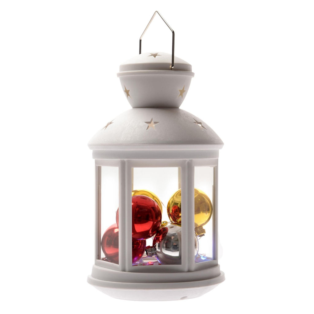 ULD-L1220-010/DTB/RGB WHITE Фонарь со светодиодной гирляндой внутри, на батарейке (не в/к). 10 светодиодов. RGB свет. Режим мигания. Белый корпус. TM Uniel.