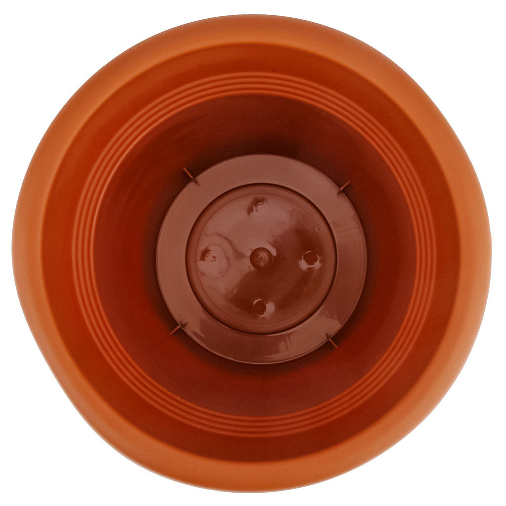 Кашпо для цветов пластмассовое Классика 3л, д20см, h17см, с поддоном, полипропилен, терракотовый (Россия) - Домашняя мода фото 3