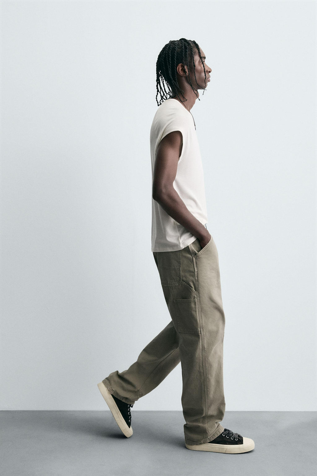 WASHED EFFECT CARPENTER TROUSERS - Zara фото 6