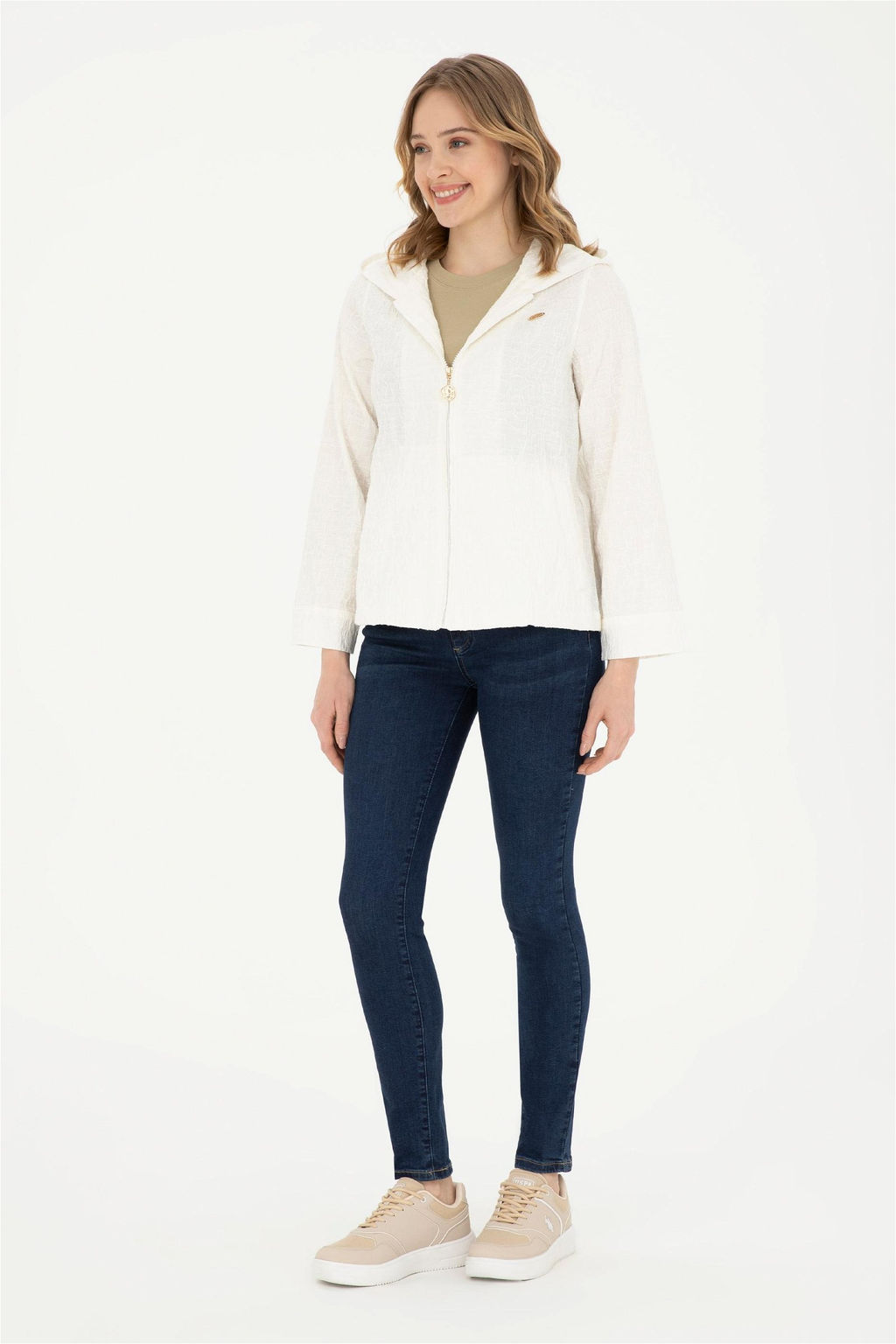 Женская белая рубашка с длинным рукавом - U.s. polo assn фото 4