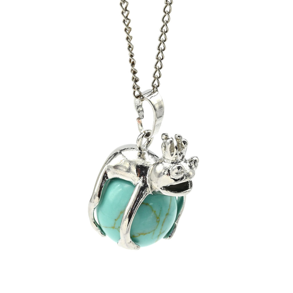 Подвеска с камнем бирюза иранская Царевна лягушка 17*25мм