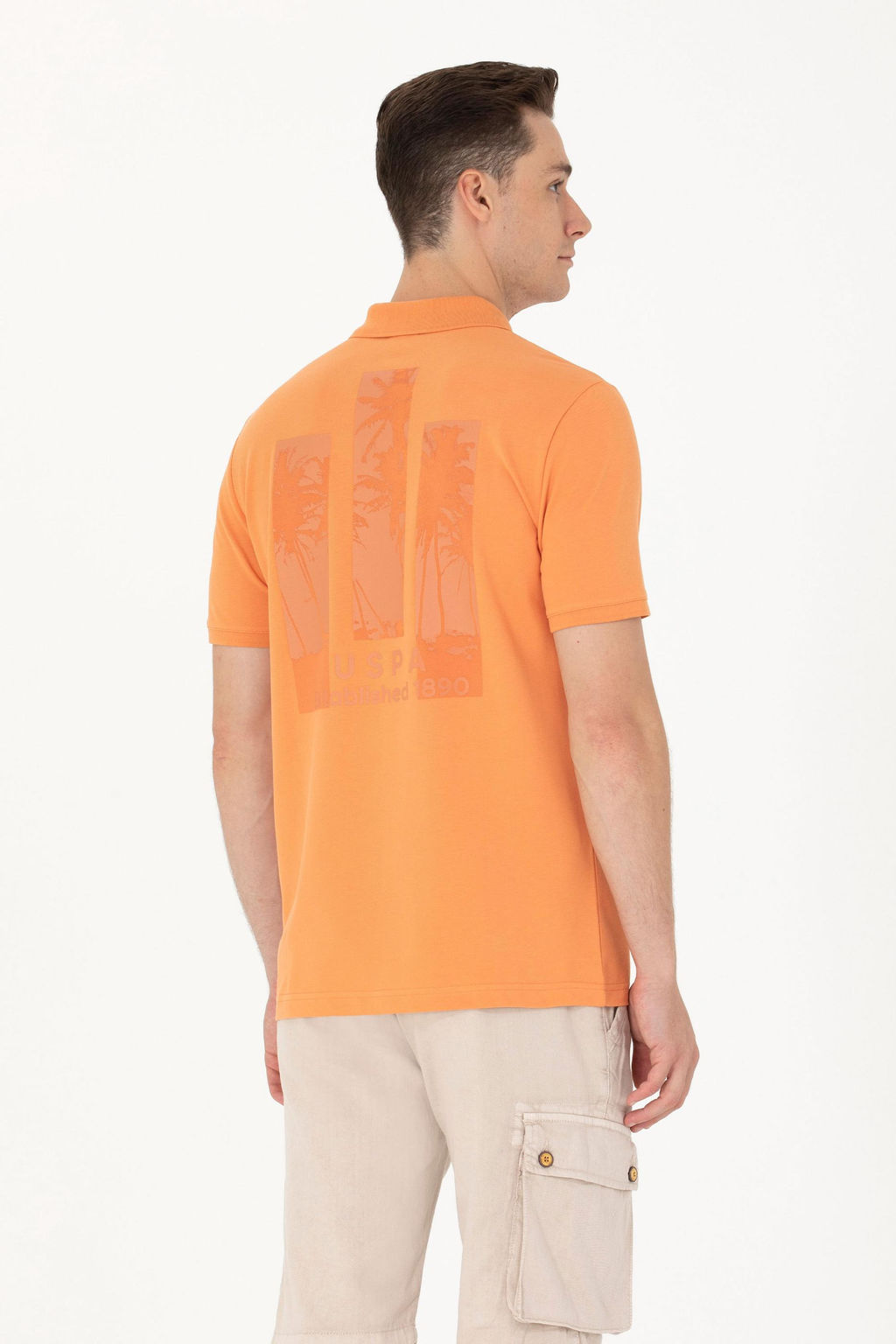 Футболка-поло U.S. Polo Assn мужская brick хлопок  фото 19