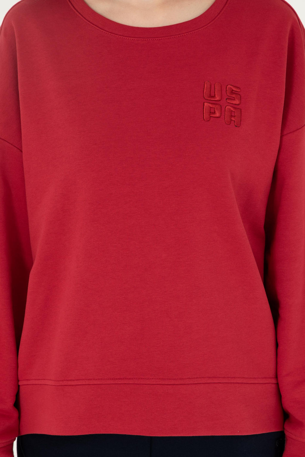 Женский красный базовый свитшот - U.s. polo assn фото 6