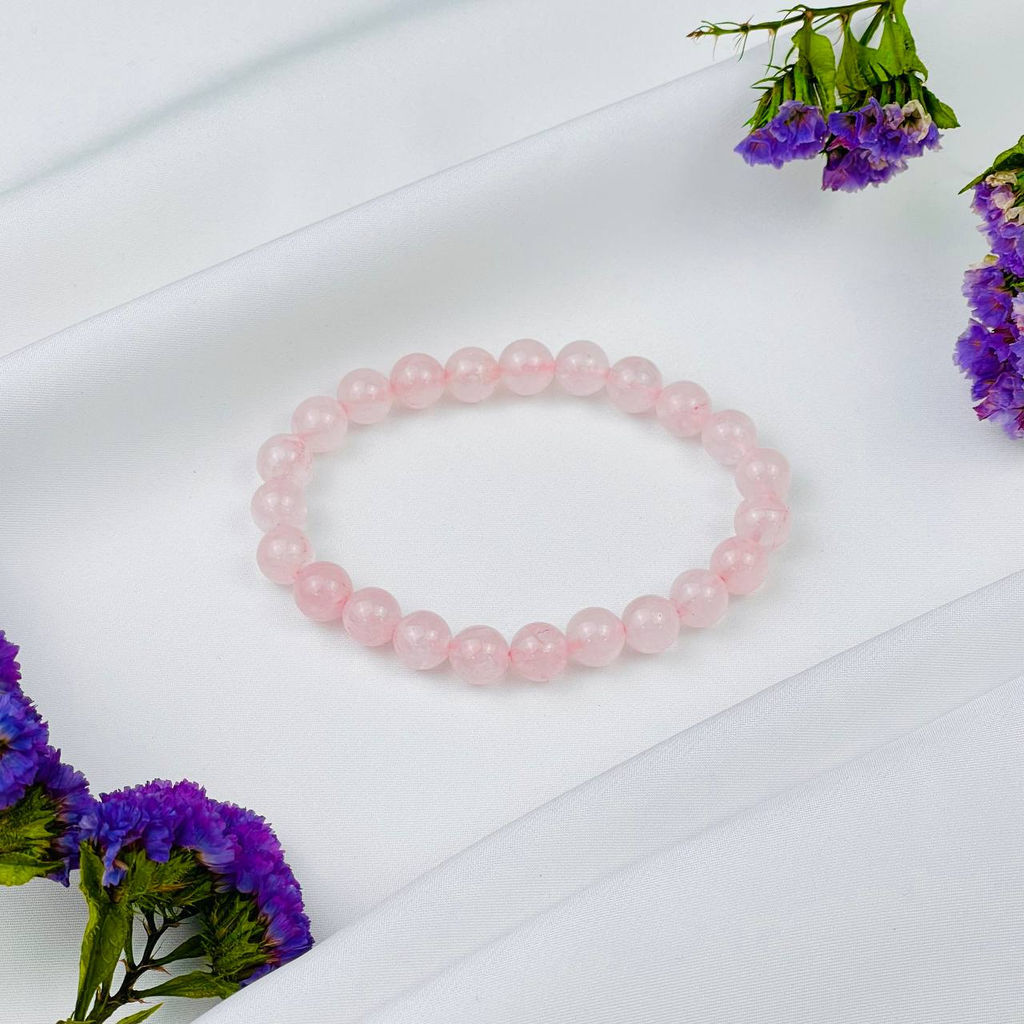 Браслет из мадагаскарского Розового кварца 18 см