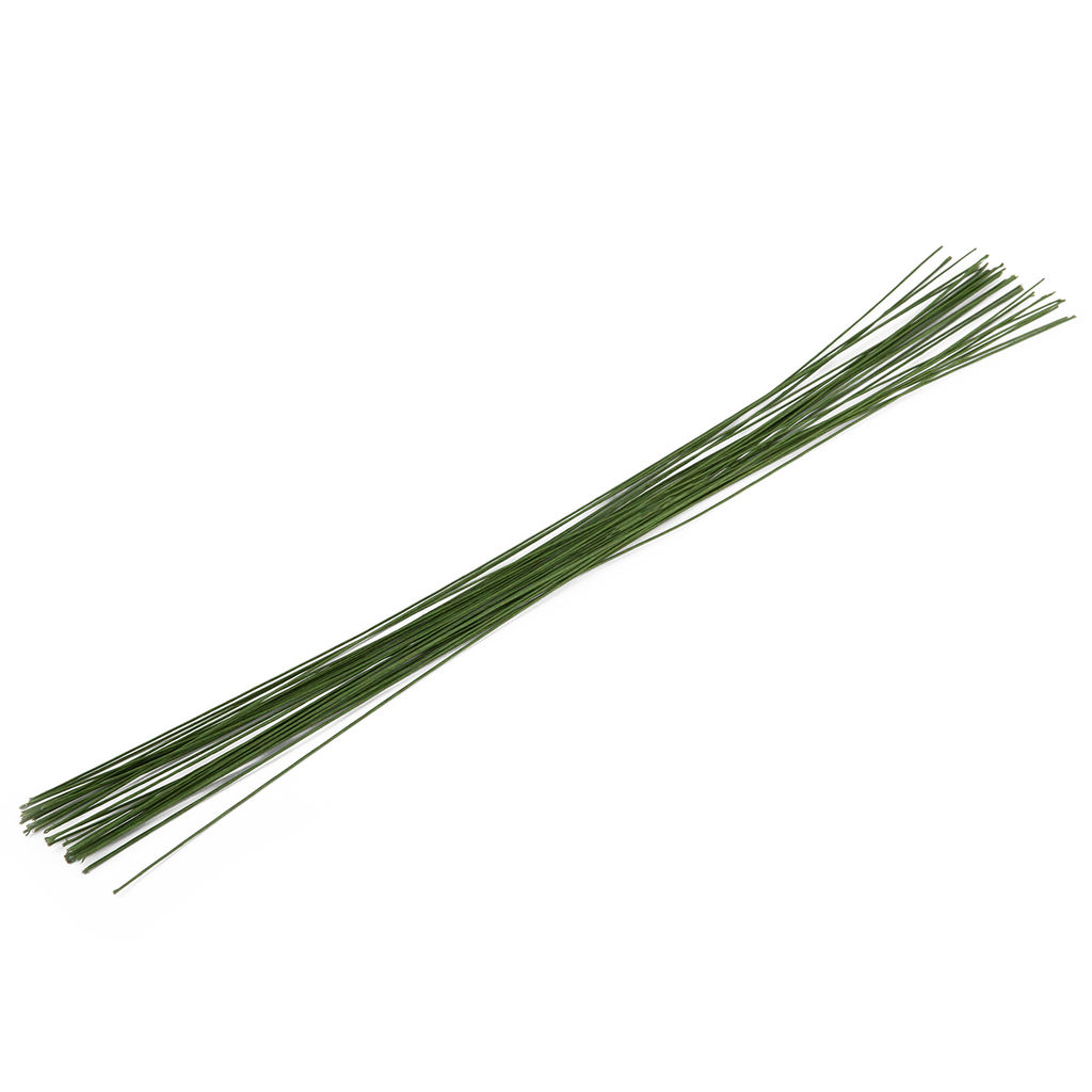 Blumentag FIW-0.7 Проволока флористическая в оплётке 0.7 мм сталь бумага 5 х 30 шт. 40 см №01 зеленый