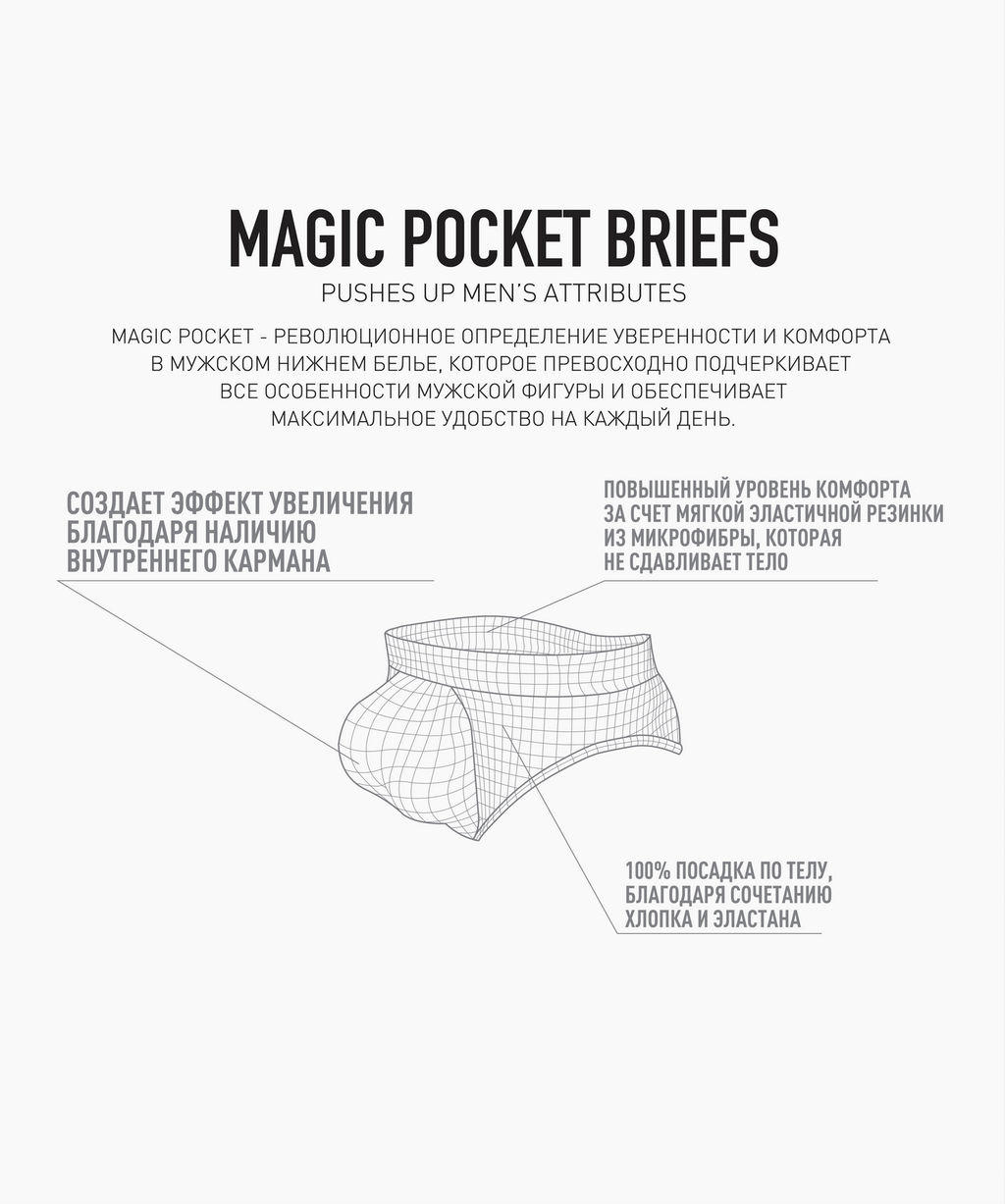 ATLANTIC BMP-1581 Трусы спорт Magic Pocket Basic черный  фото 3