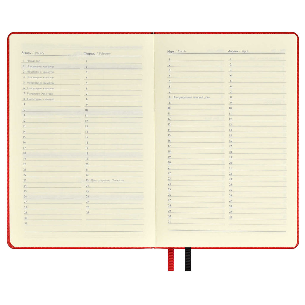 Ежедневник недатированный ESCALADA, А5, 120 л., арт. 63958/ 15 САРИФ КРАСНЫЙ  фото 7