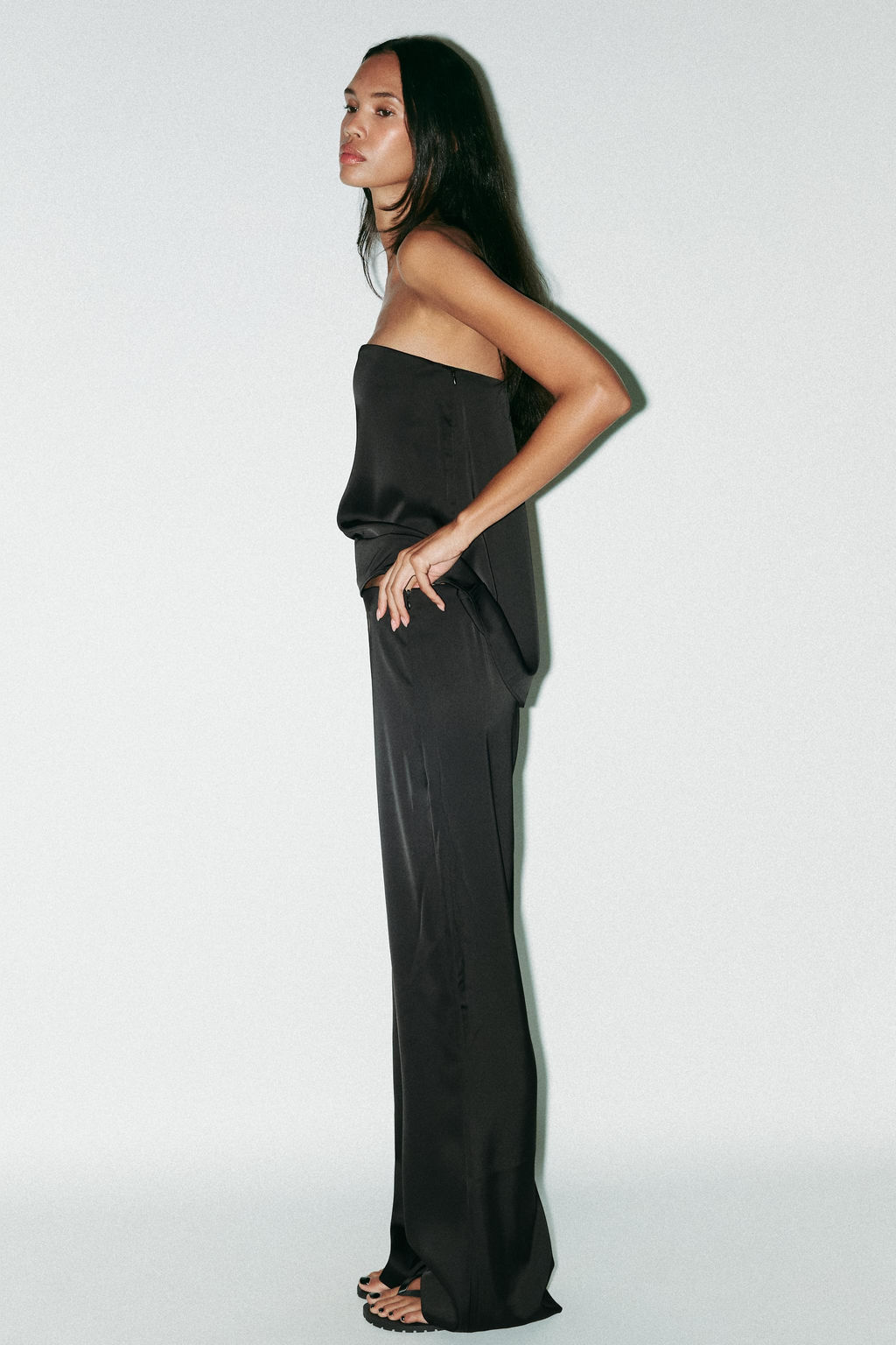 HIGH-WAIST SATIN TROUSERS - Zara фото 3