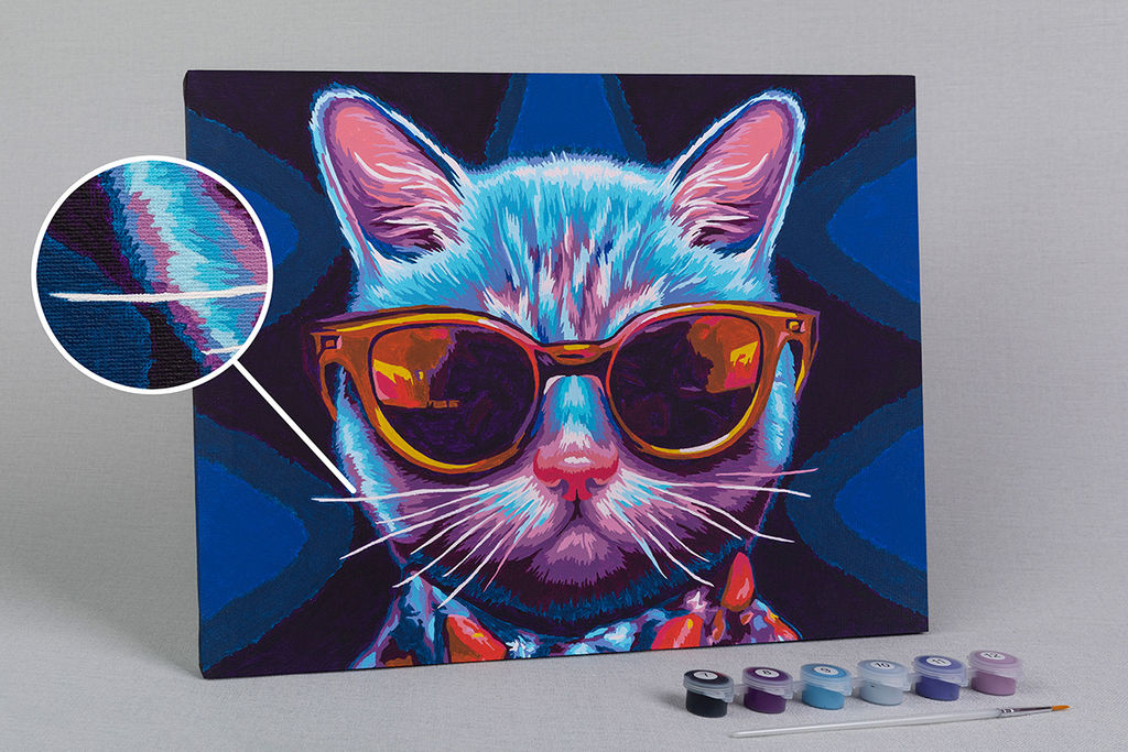 ФРЕЯ PNB/PM-211 Набор для раскрашивания по номерам 40 х 30 см Неоновый кот в очках  фото 6