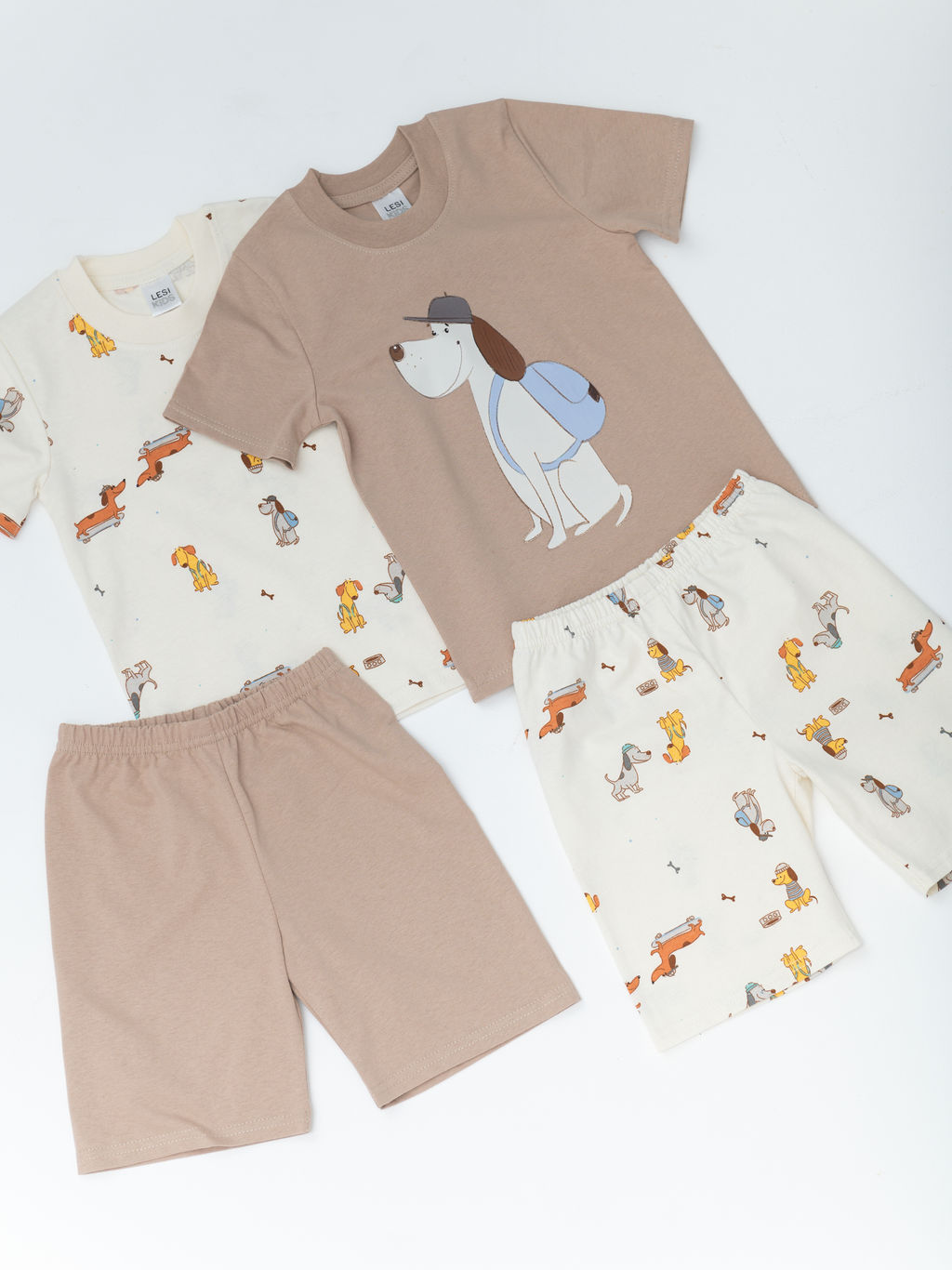 Пижама для мальчика с шортами, мокко - Lesi kids фото 8