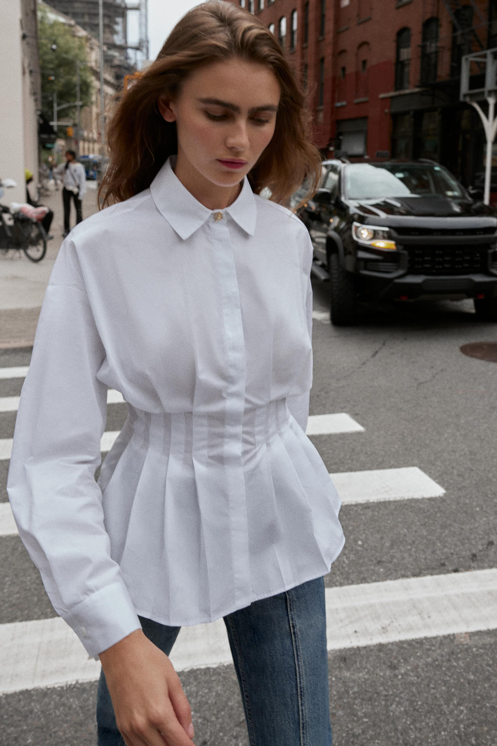 PLEATED POPLIN SHIRT - Zara фото 2