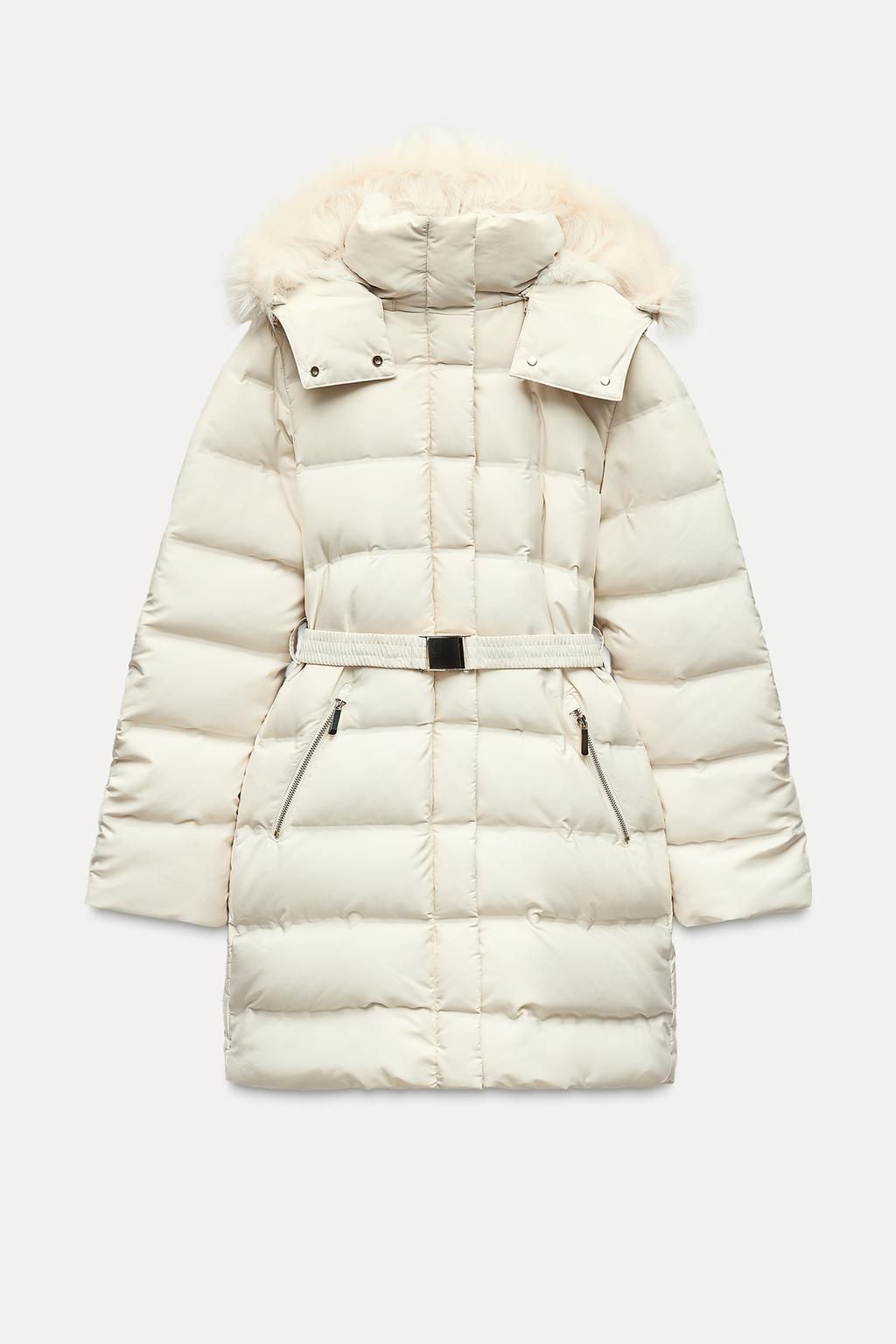 SEMI-LONG WIND PROTECTION HOODED PUFFER JACKET - Zara фото 6