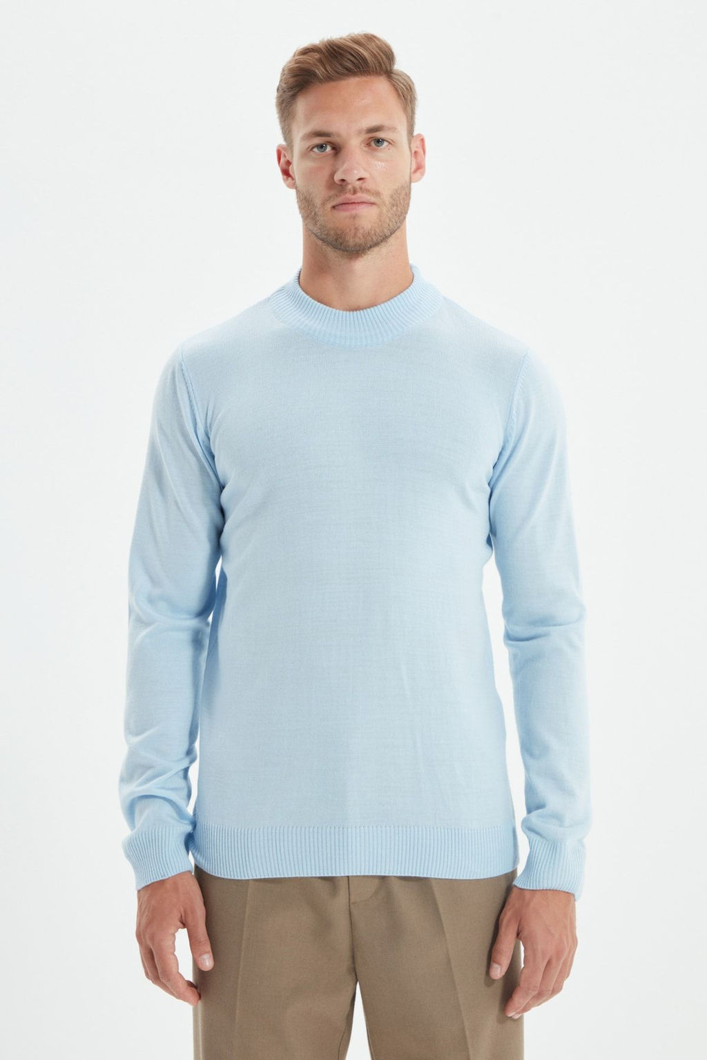 TRENDYOL MAN Siyah Slim Fit Dar Kesim Yar?m Bal?kc? Yaka Basic Kazak TMNAW21KZ0758 - Trendyolmilla фото 23