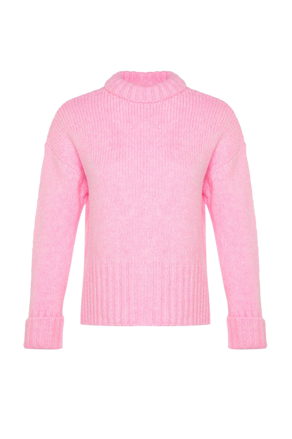 Pembe Yumusak Dokulu Bisiklet Yaka Triko Kazak TWOAW24KZ00281 - Trendyolmilla фото 6