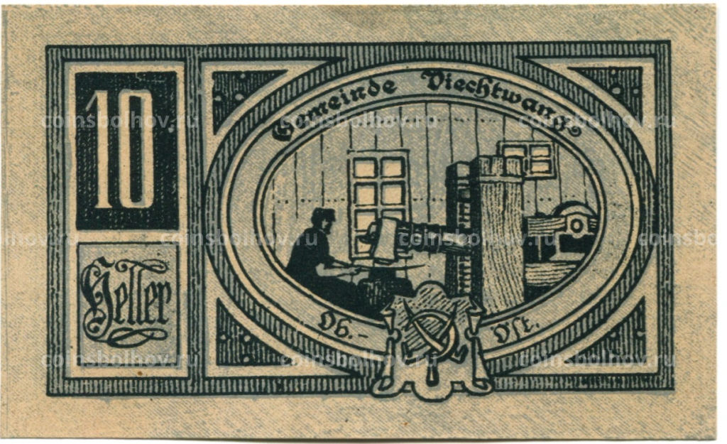 10 геллеров 1920 года Австрия  Вихтванг (нотгельд)