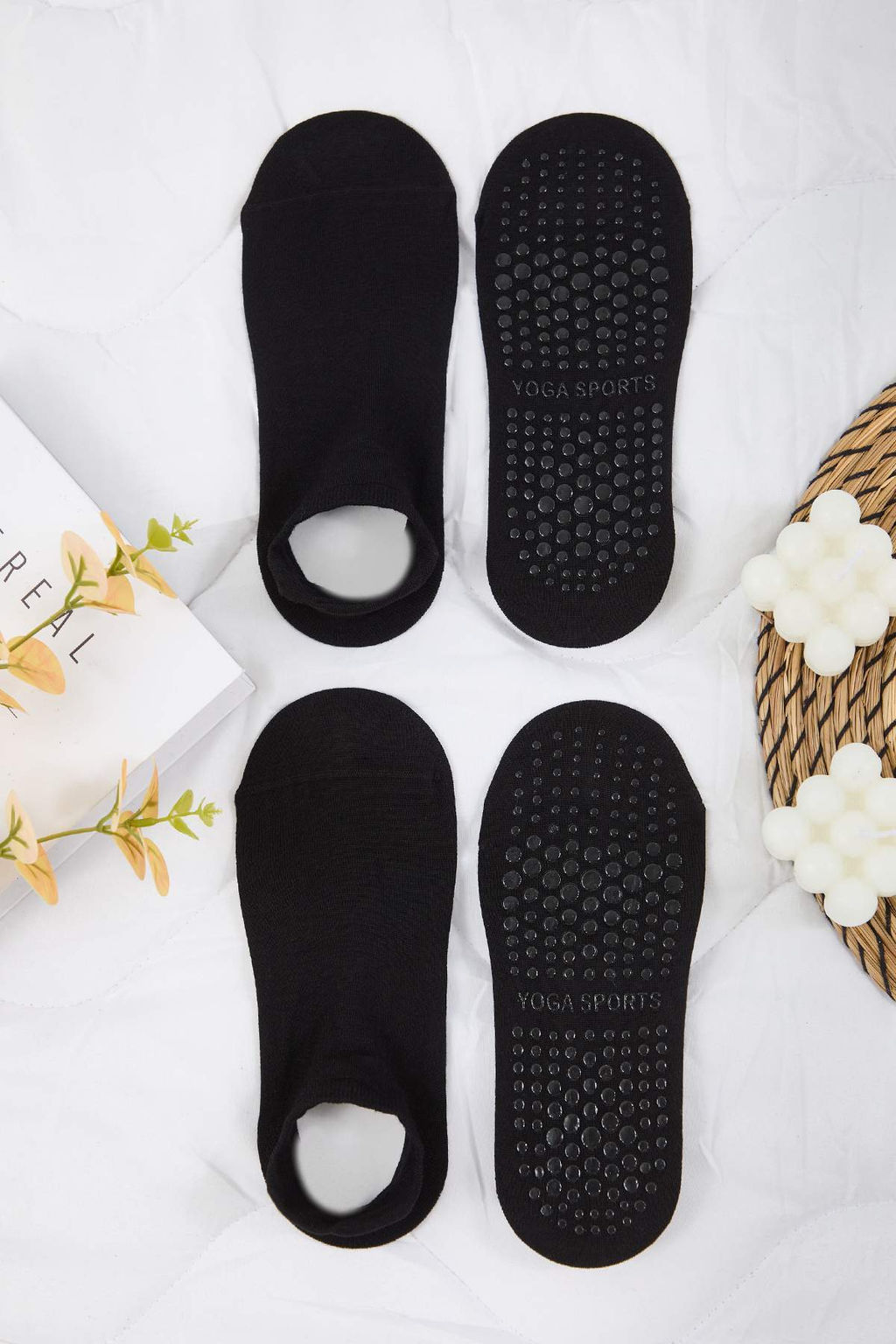 Siyah 2li Pamuklu Kayd?rmaz Yoga/Pilates Orme Corap THMAW26CO00020