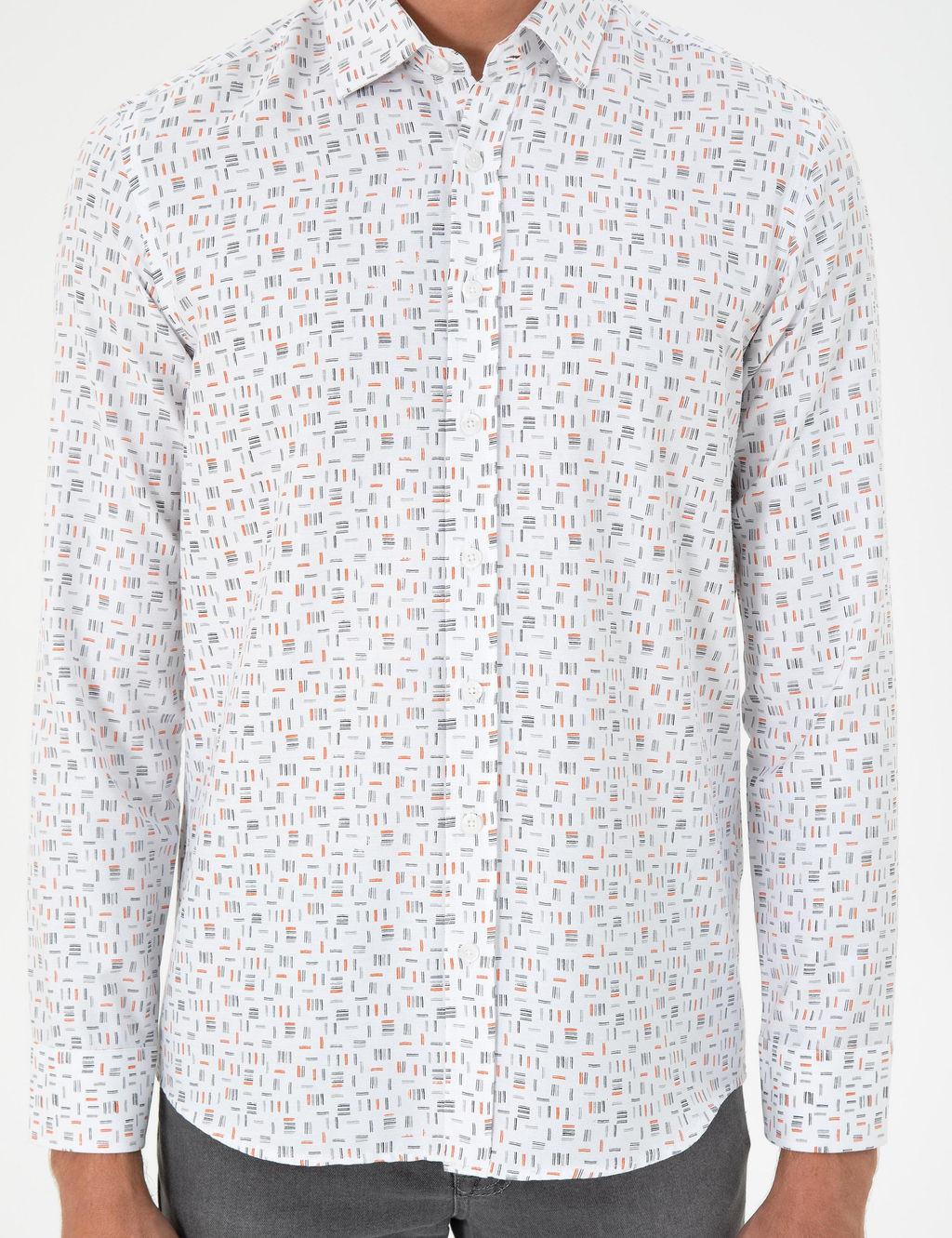 Turuncu Slim Fit Uzun Kollu G_mlek - Pierre cardin фото 6