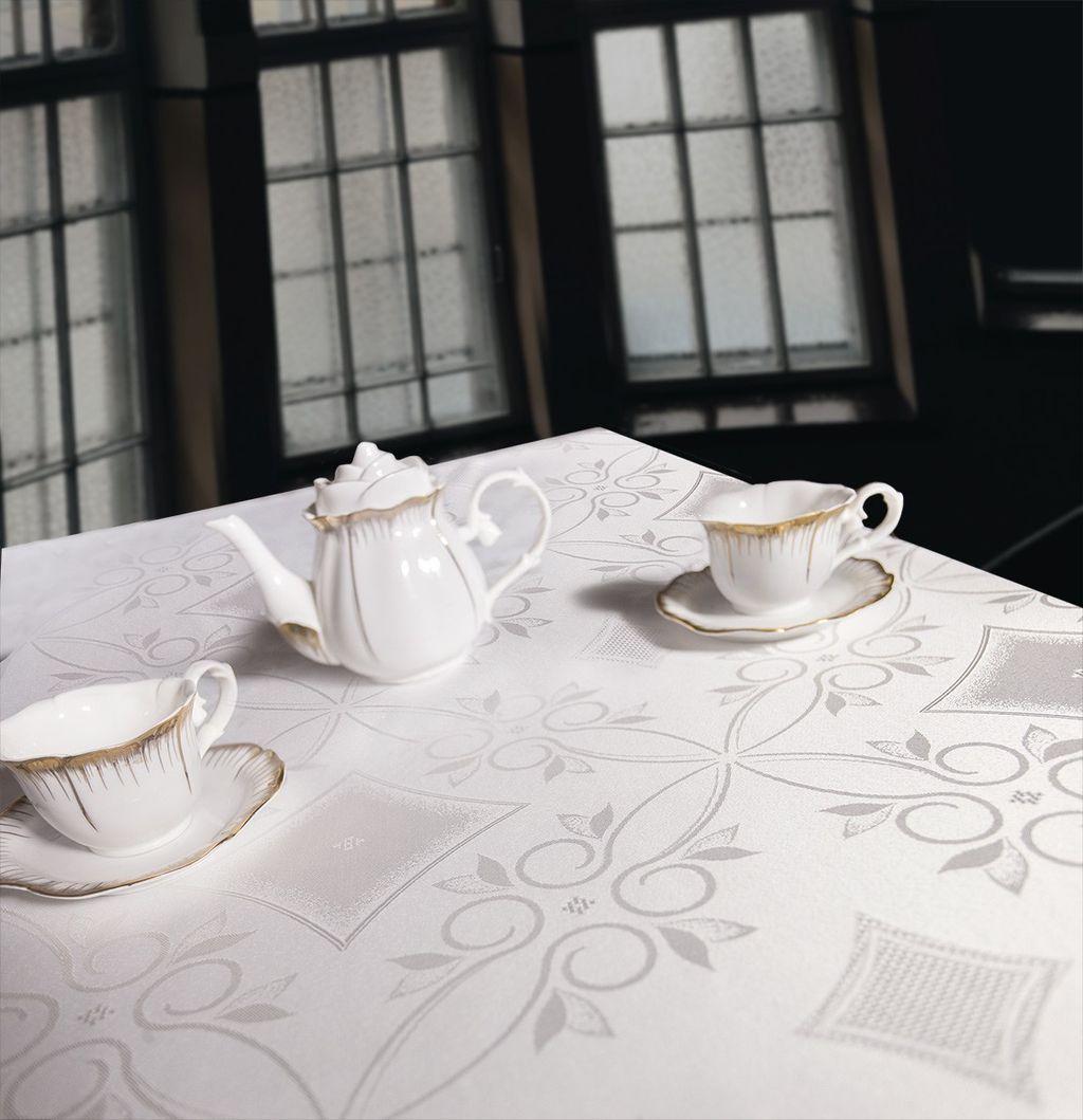 Арт. 11234/1/PB/165, РОМБЫ, цвет белый, тефлоновая пропитка, ГОТОВЫЕ СКАТЕРТИ ширина 180 см x высота 130 см