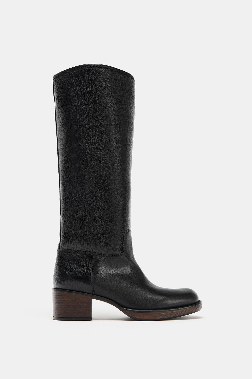 LEATHER HEEL BOOTS - Zara фото 4