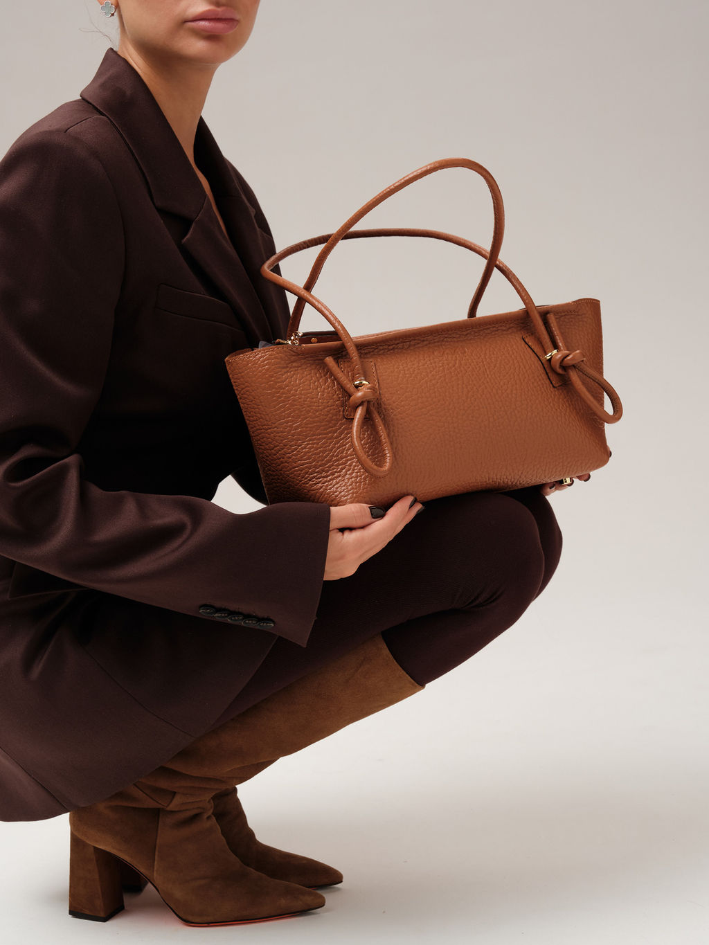 Кожаная сумка Linda DBR 31340 коричневый камень  фото 6