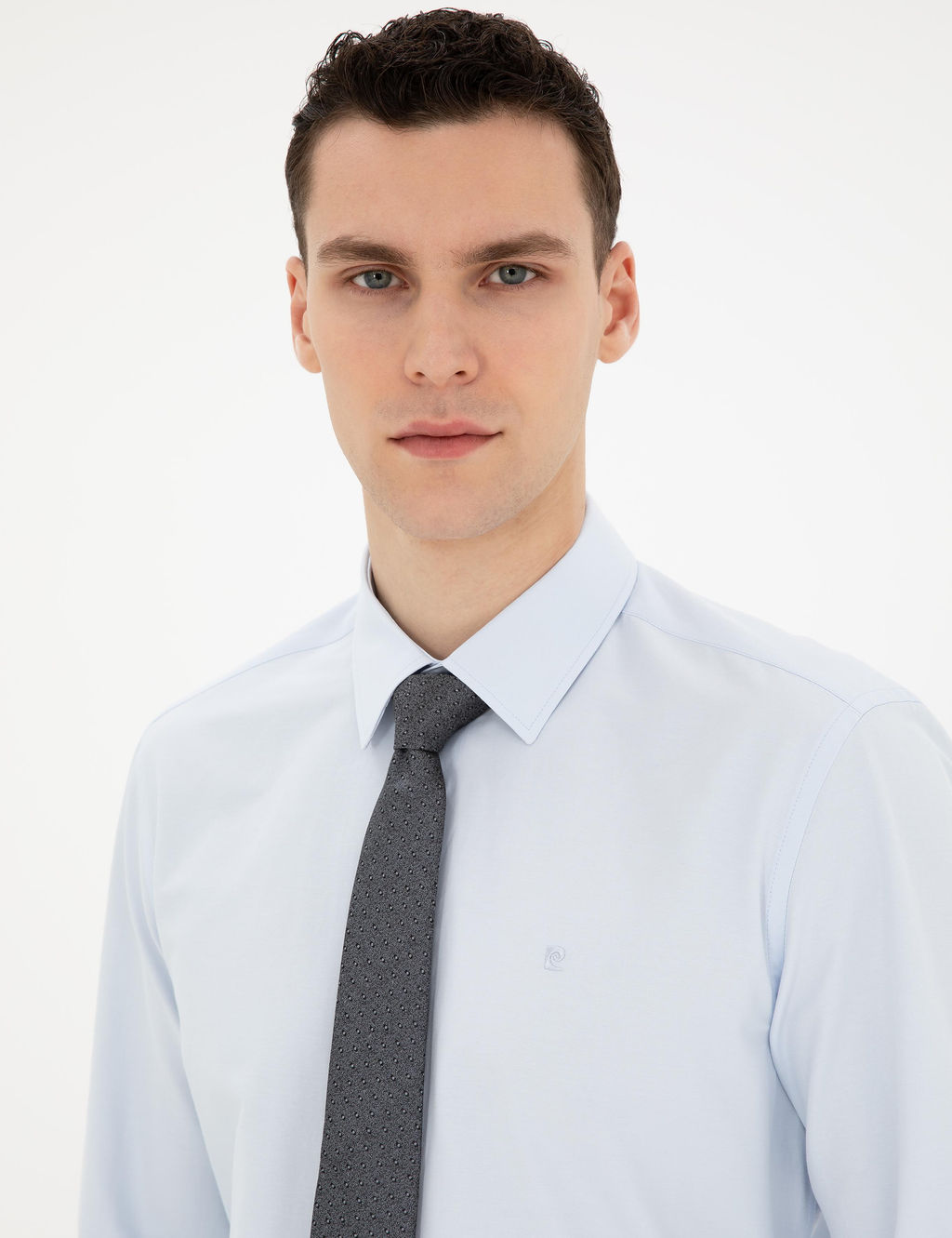 A__k Mavi Slim Fit Uzun Kollu Basic G_mlek