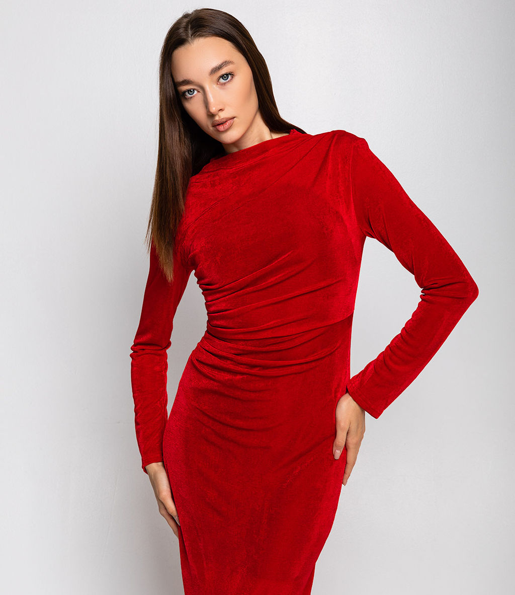 Платье #КТ1074, красный - Dommod фото 5