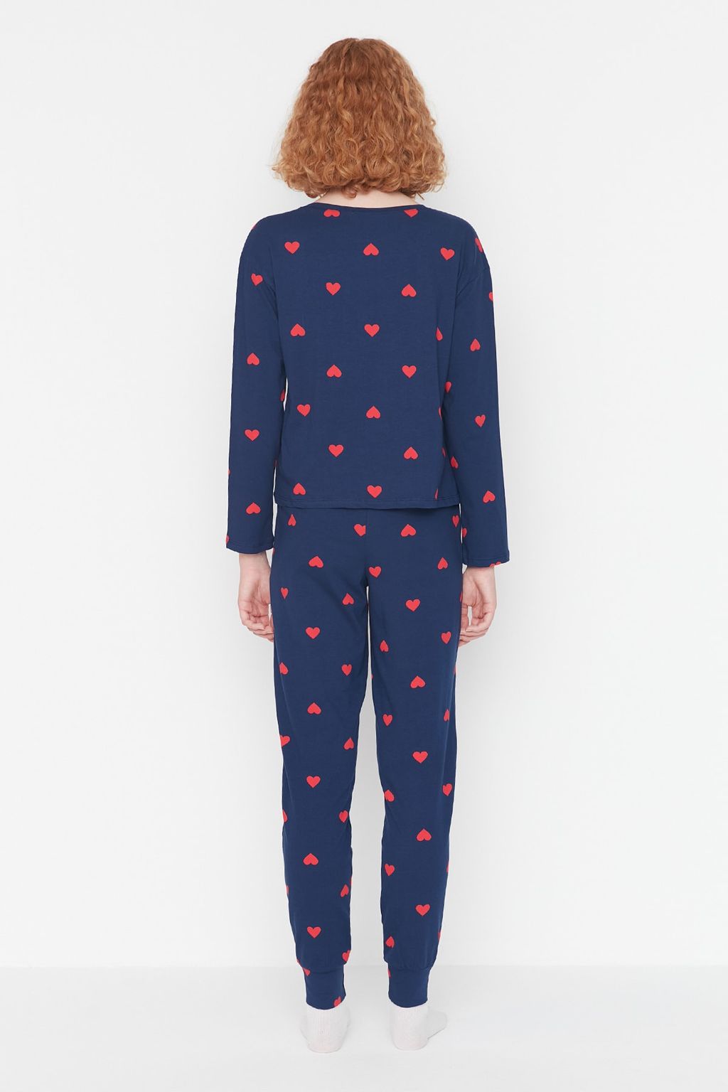 Trendyolmilla Beyaz %100 Pamuklu Kalpli Orme Pijama Tak?m? THMAW21PT0566 фото 32