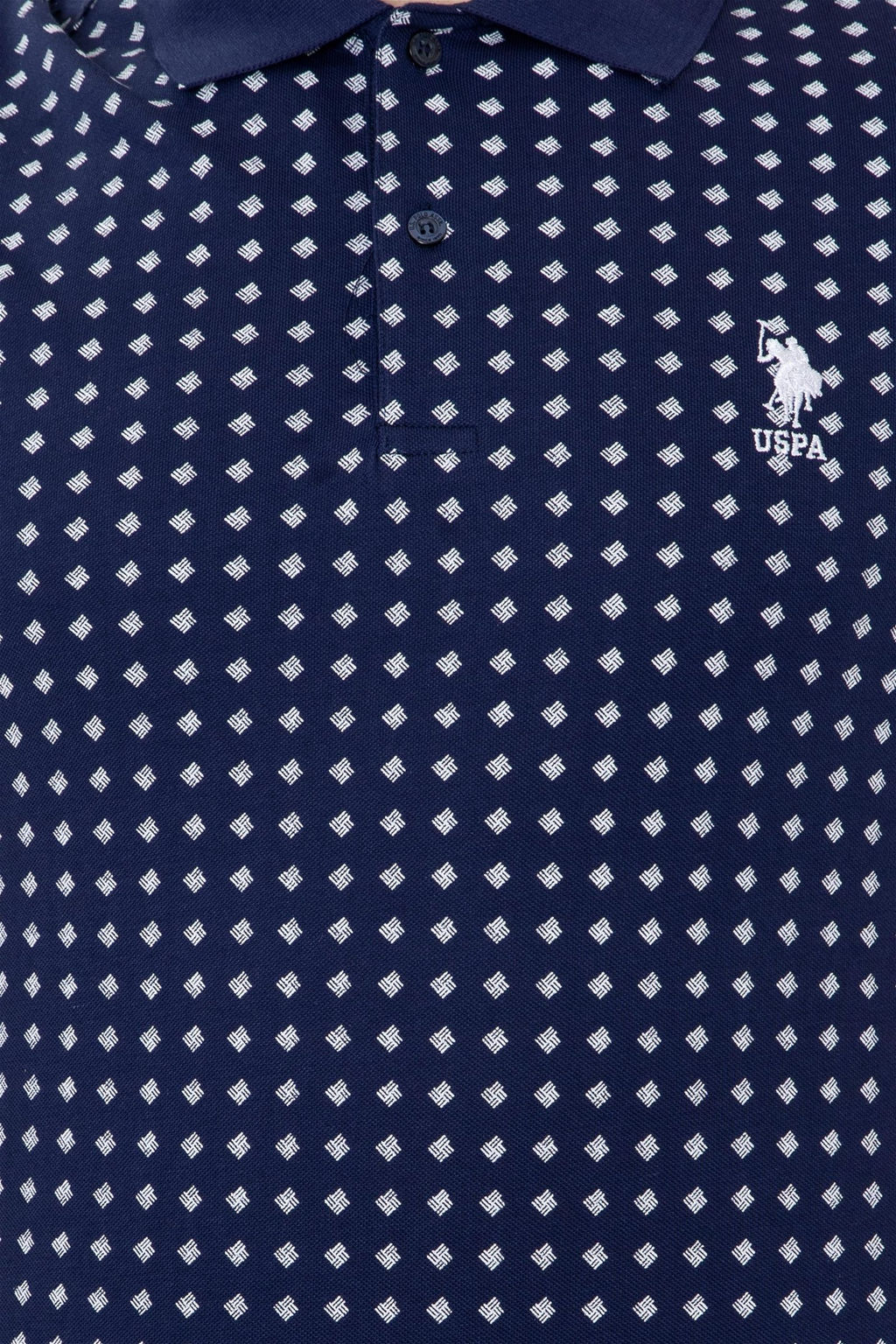 Мужская темно-синяя футболка с воротником-поло - U.s. polo assn фото 6