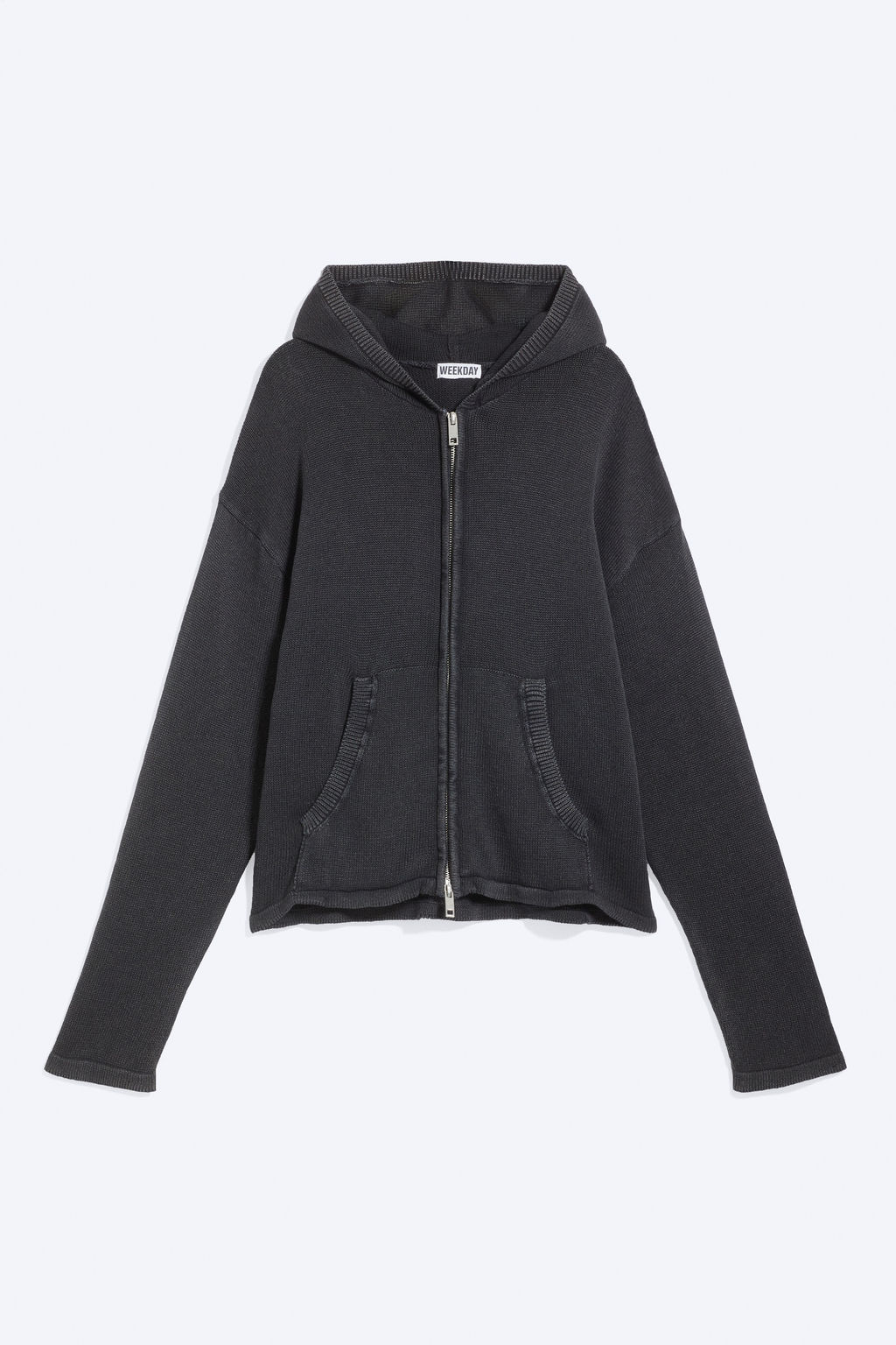 Sudadera de punto con cremallera y capucha