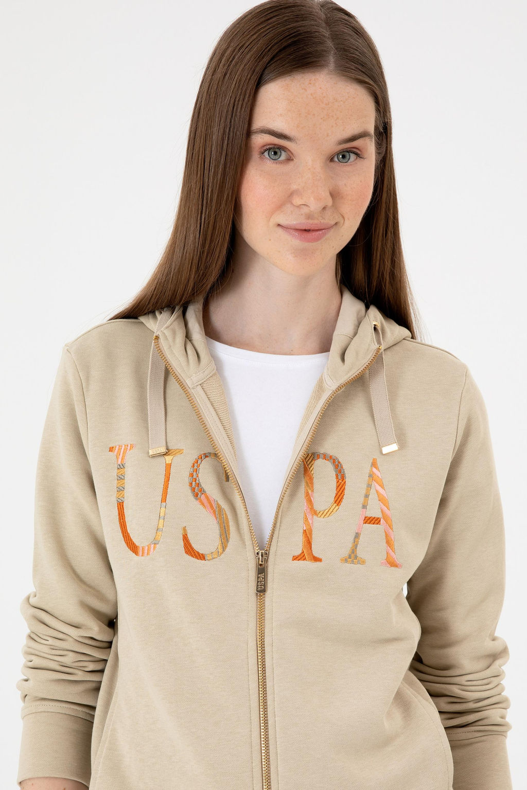 Kad_n A__k Haki Basic Kap__onlu Sweatshirt - U.s. polo assn фото 2