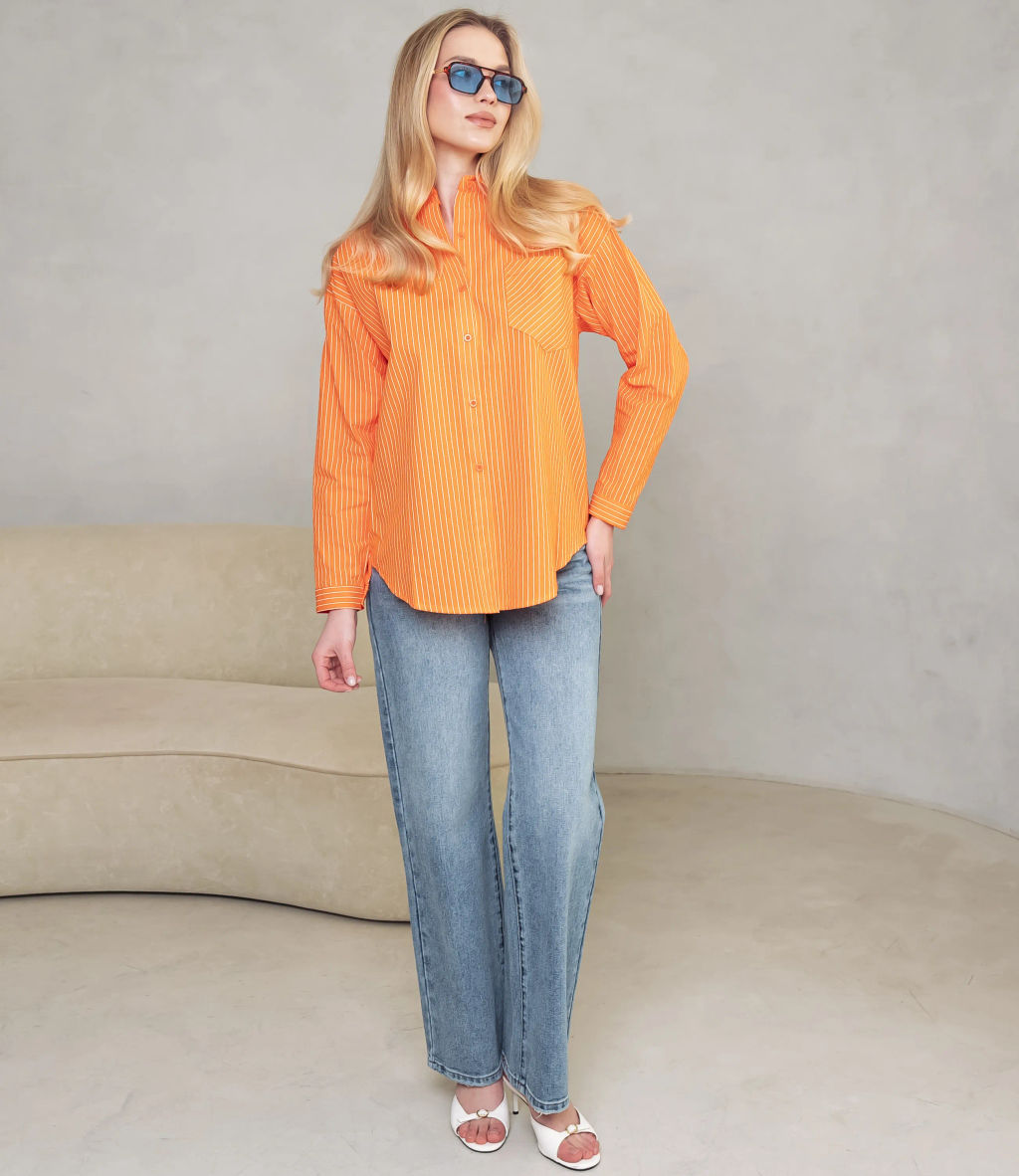 Рубашка #КТ0026, оранжевый - Dommod фото 4