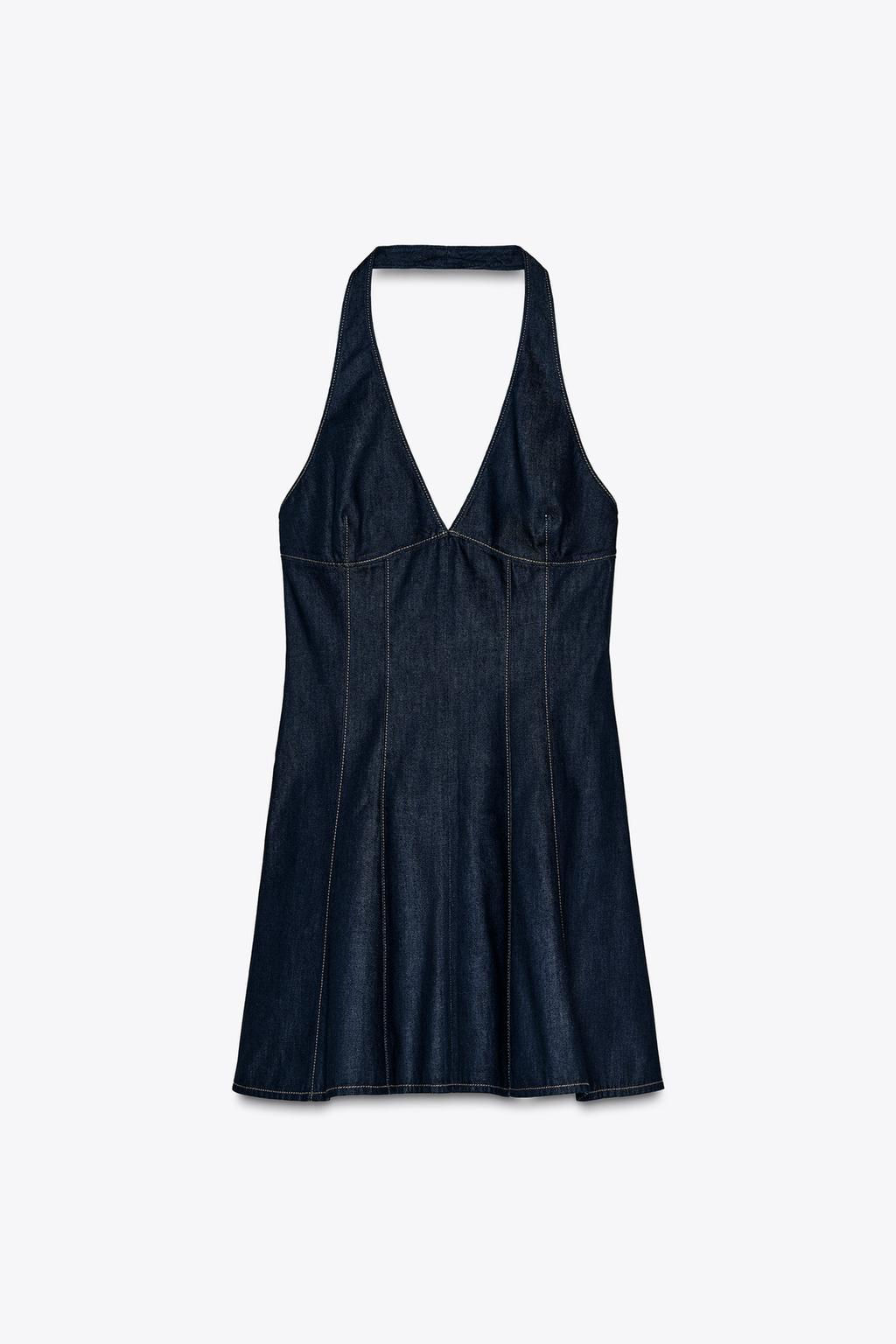 DENIM HALTER DRESS - Zara фото 6