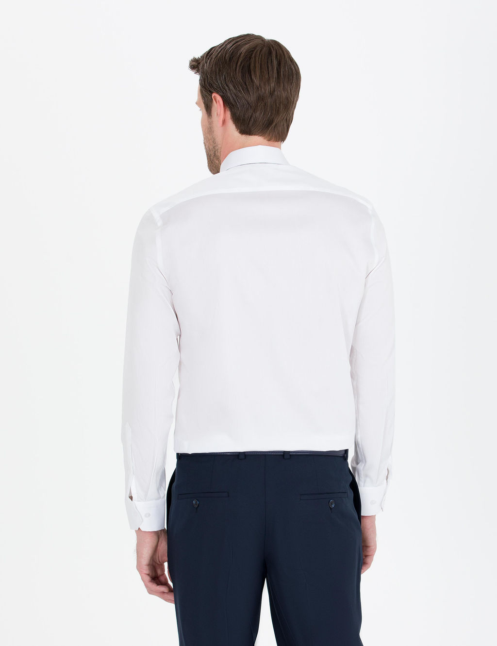 Рубашка Pierre Cardin Beyaz Slim Fit белая с длинным рукавом