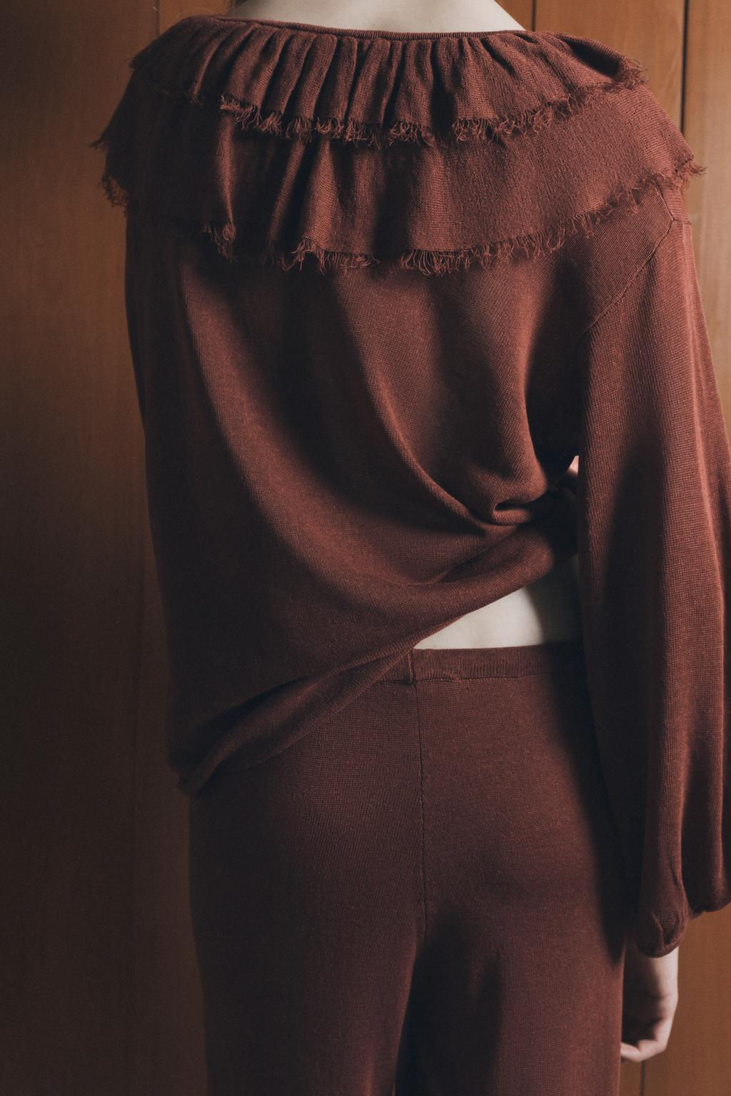 RUFFLED KNIT BLOUSE - Zara фото 3