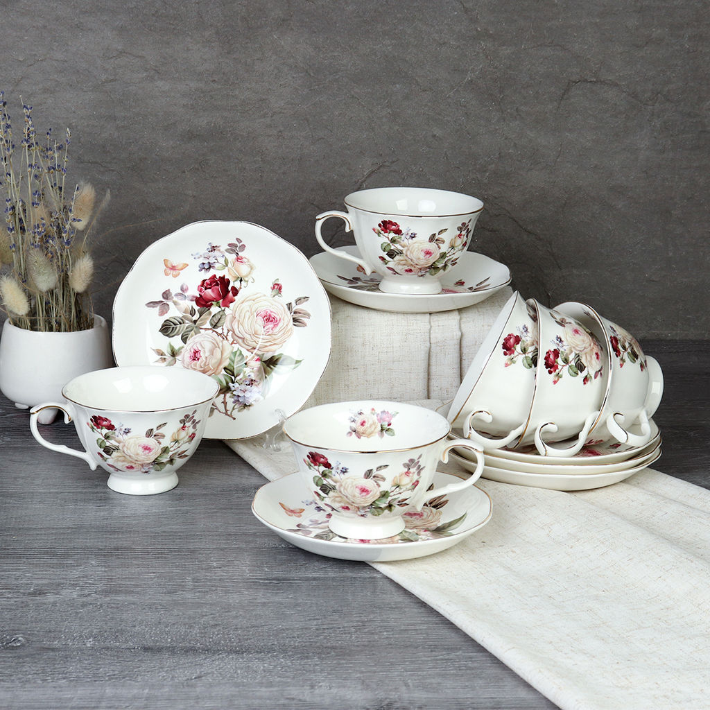 Чайный набор 12 предметов 250 мл на ножке / RS/12- FY230903 /уп 8/ - Галеонтрейд фото 7