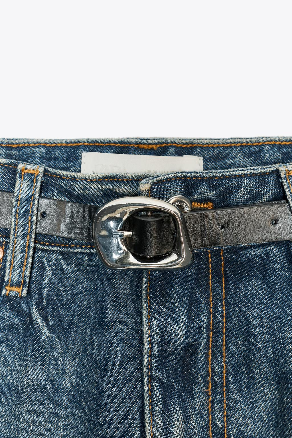 Z1975 HIGH-WAIST BELTED CULOTTES JEANS - Zara фото 10