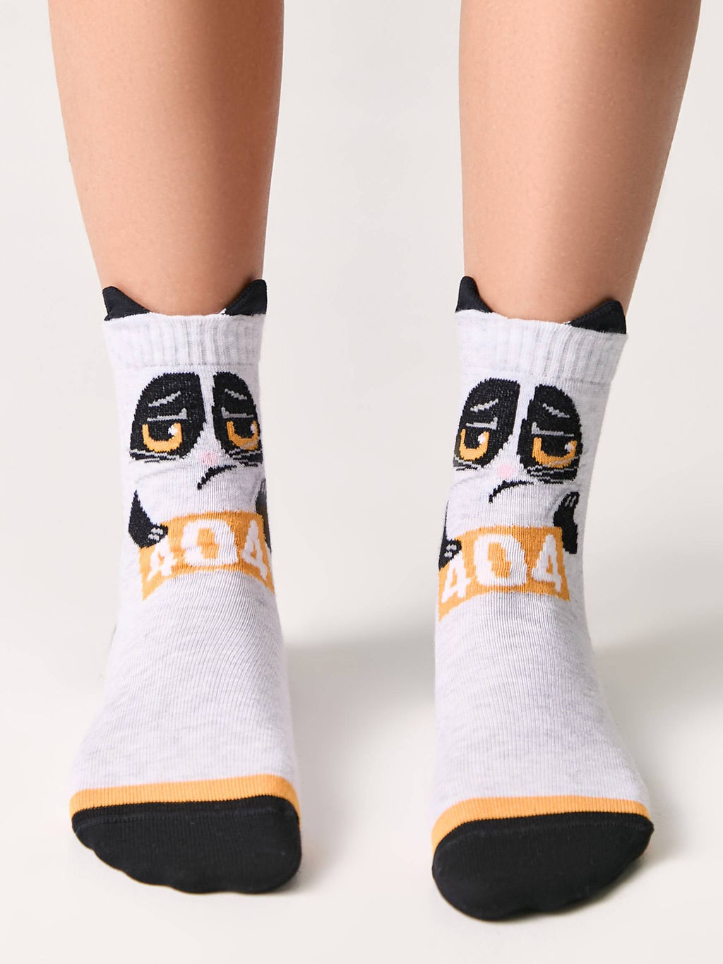 Цена за 2 пары CONTE-KIDS Хлопковые носки TIP-TOP с рисунками св.серый