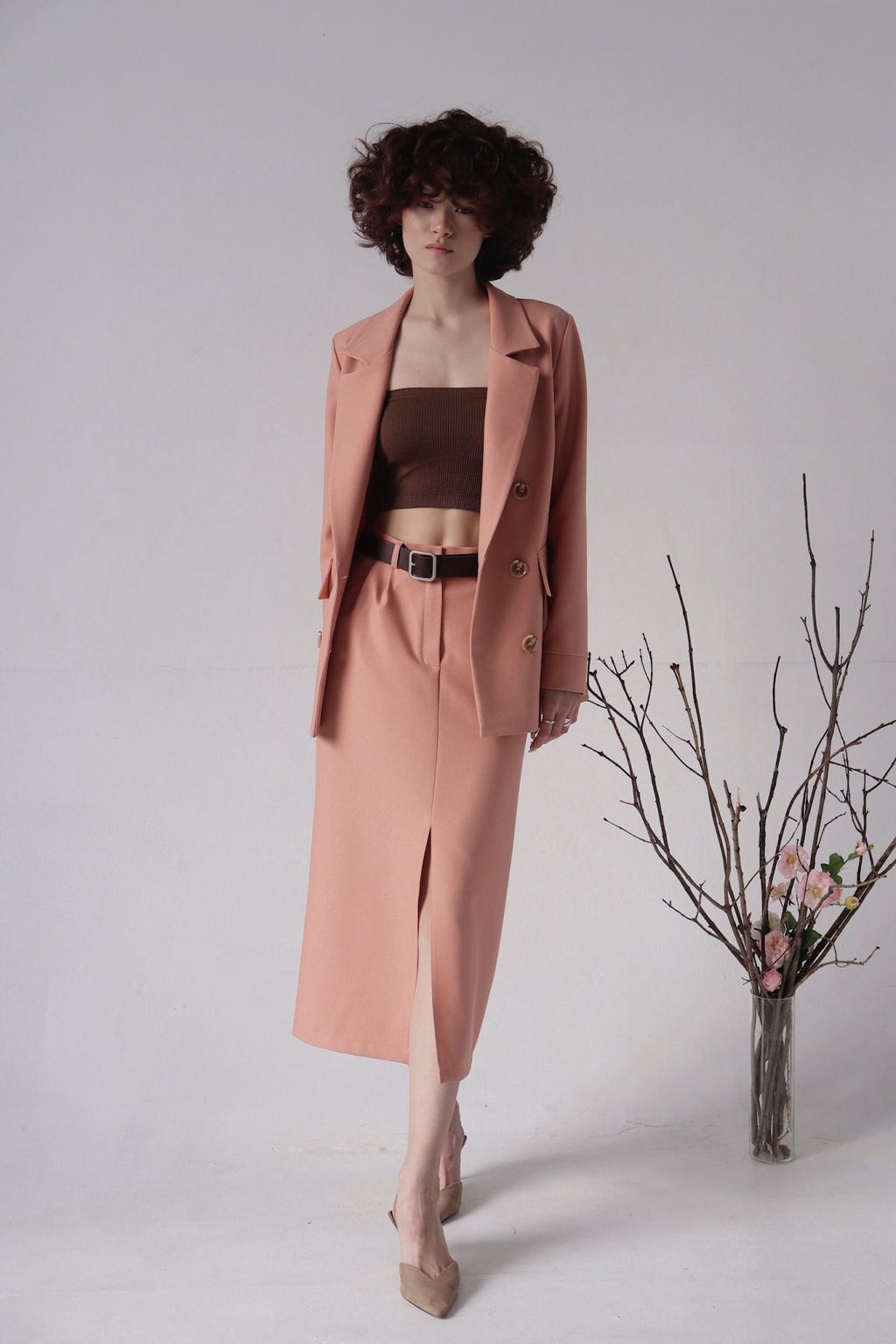 Жакет двубортный в тёплом розовом - Martichelli фото 11